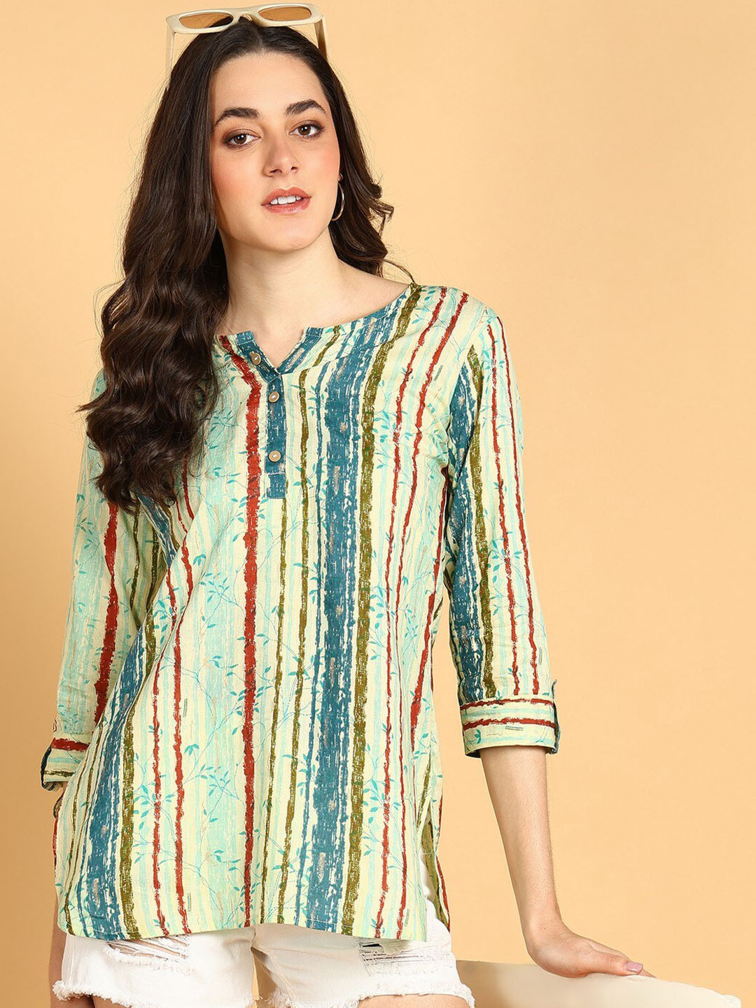 JAIPURFAME Printed Cotton Top