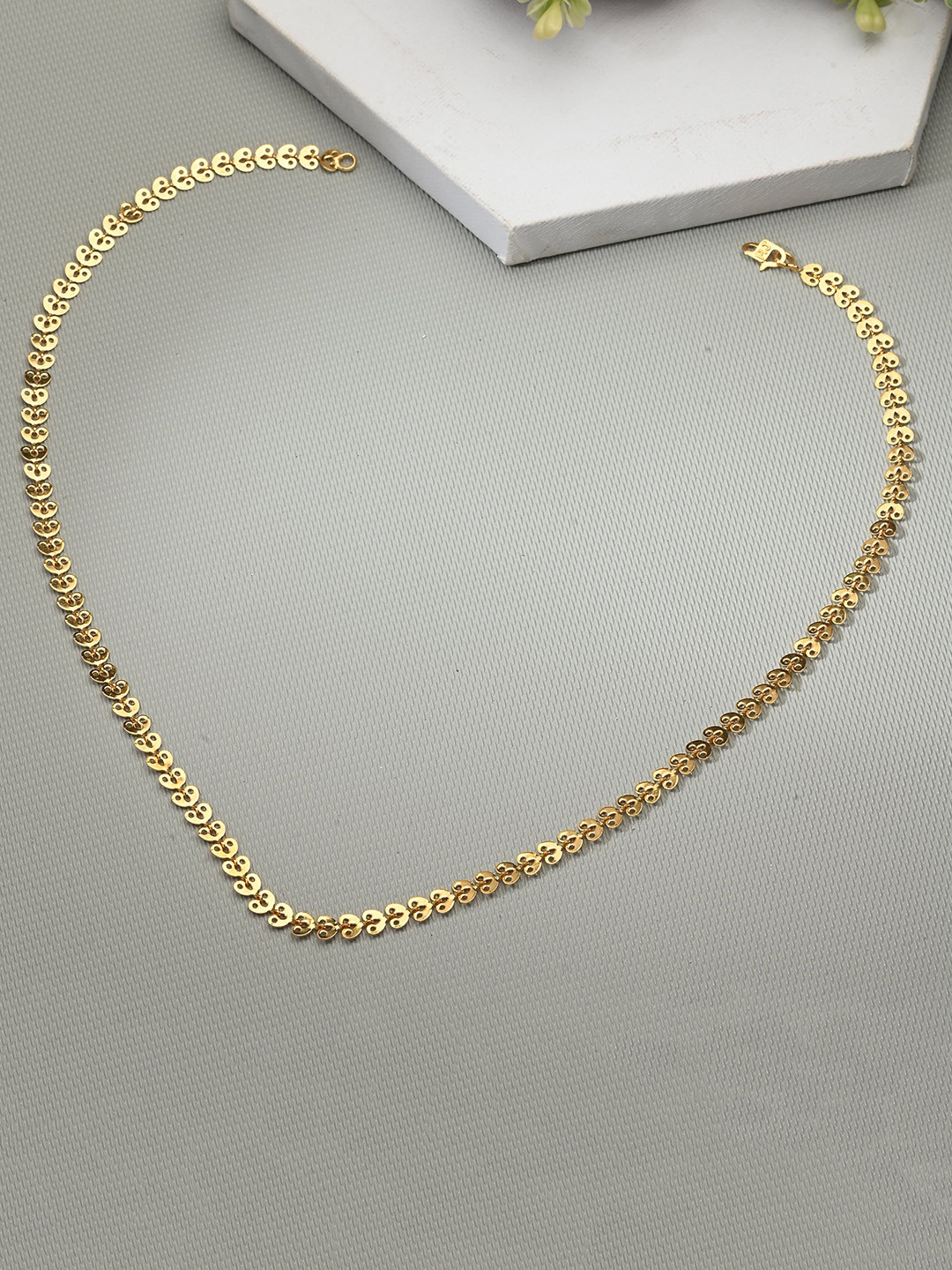 AanyaCentric Silver Plated Anklets & Gold Plated Chain Jewellery Set
