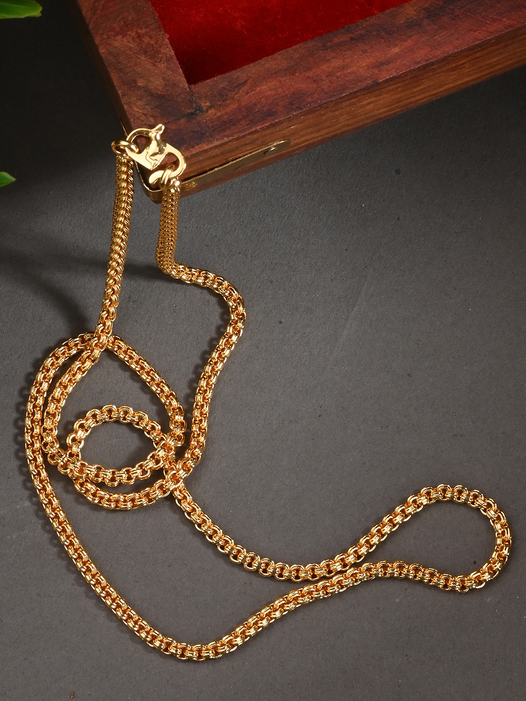 AanyaCentric Set Of 2 Gold-Plated Neckalace With Silver-Plated Anklet