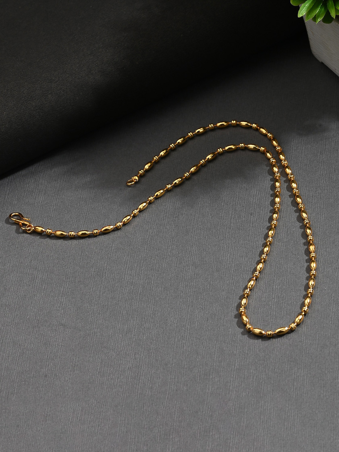 AanyaCentric Silver-Plated Anklets With Gold-Plated Chain Jewellery Set