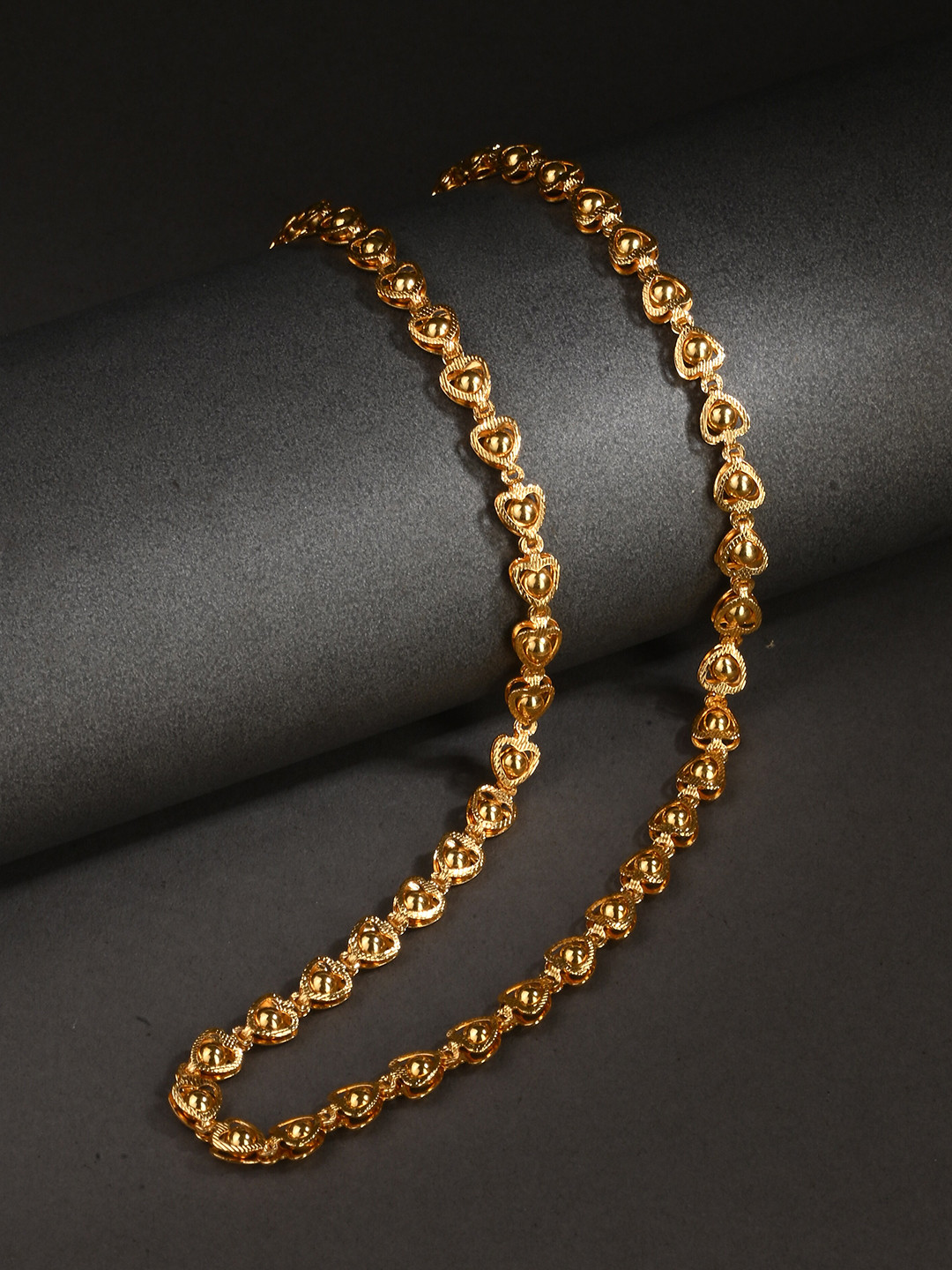 AanyaCentric Silver-Plated Beaded Anklets With Gold-Plated Chain Jewellery Set