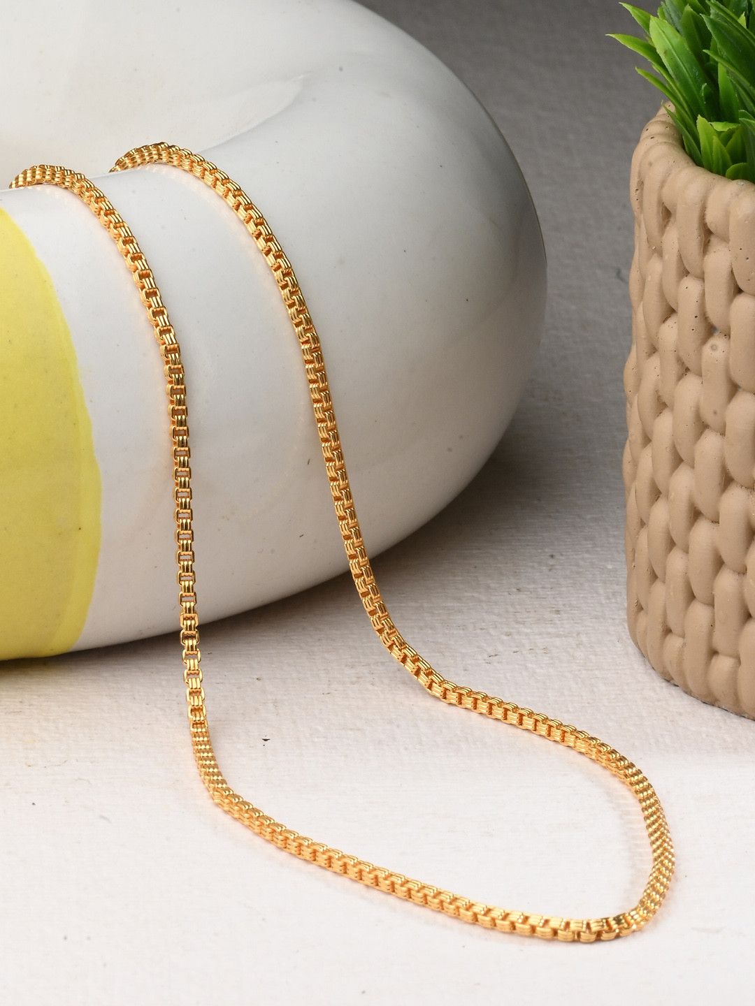 AanyaCentric Set Of 2 Gold-Plated Neckalace With Silver-Plated Anklet