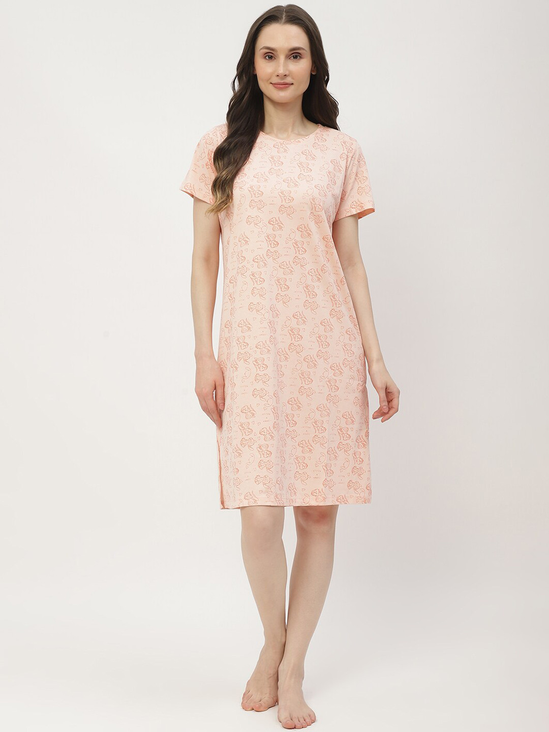 MADAME M SECRET Printed T-Shirt Nightdress