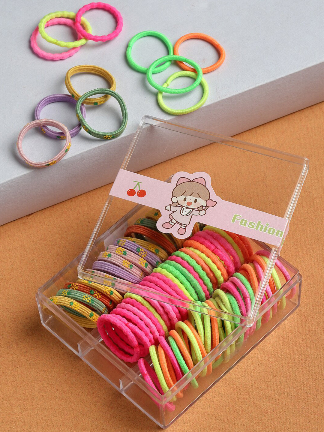 Stoln Girls Set of 84 Clips and Rubberbands Hair Accessory
