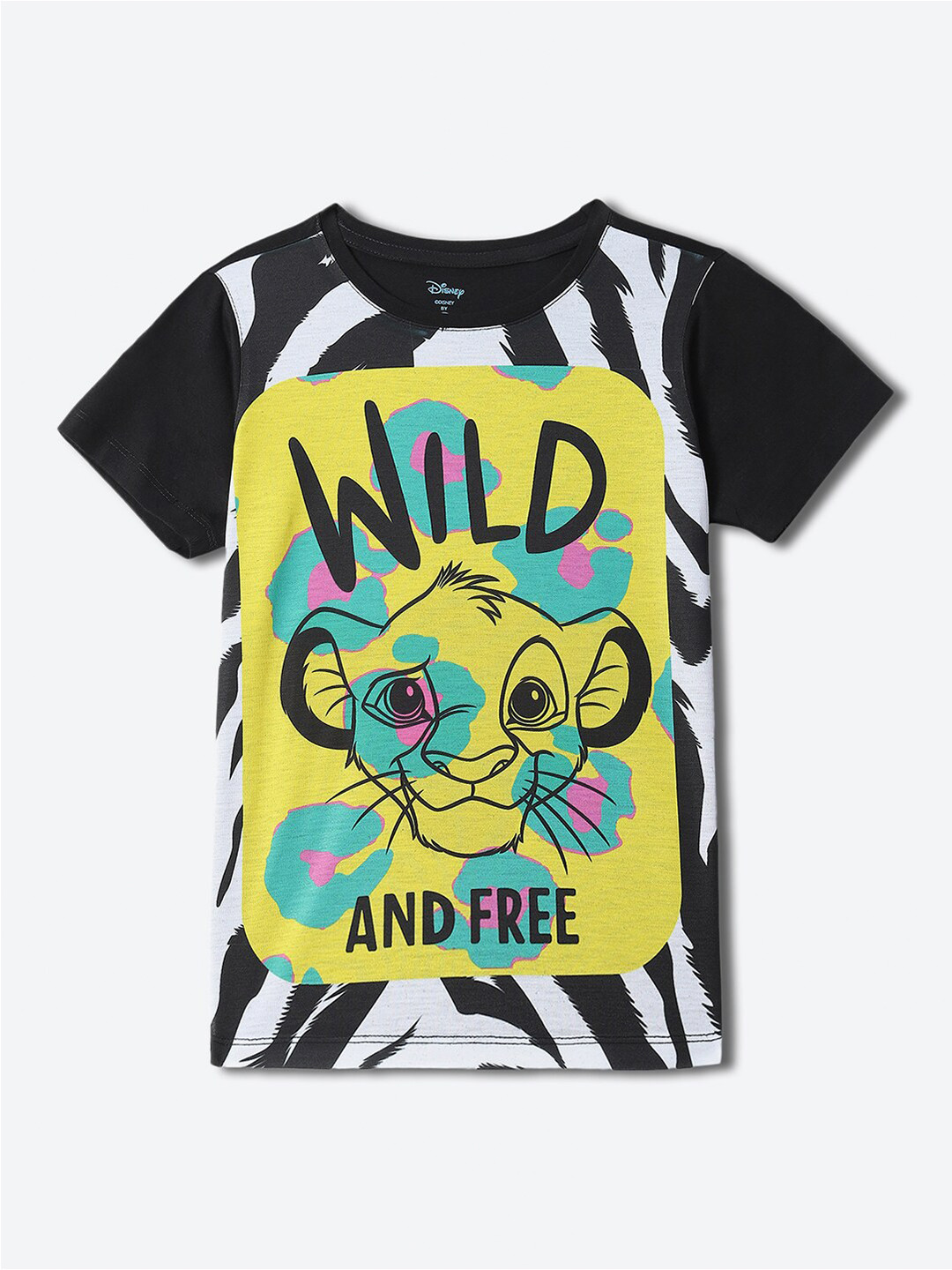 YK Disney Boys Simba Printed Short Sleeves T-shirt