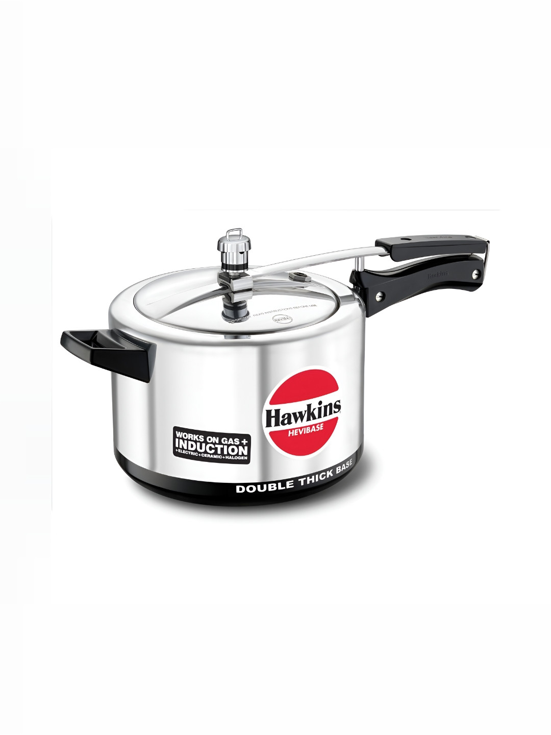 Hawkins Hevibase Silver Aluminium Induction Base Inner Lid Pressure Cooker-5 L