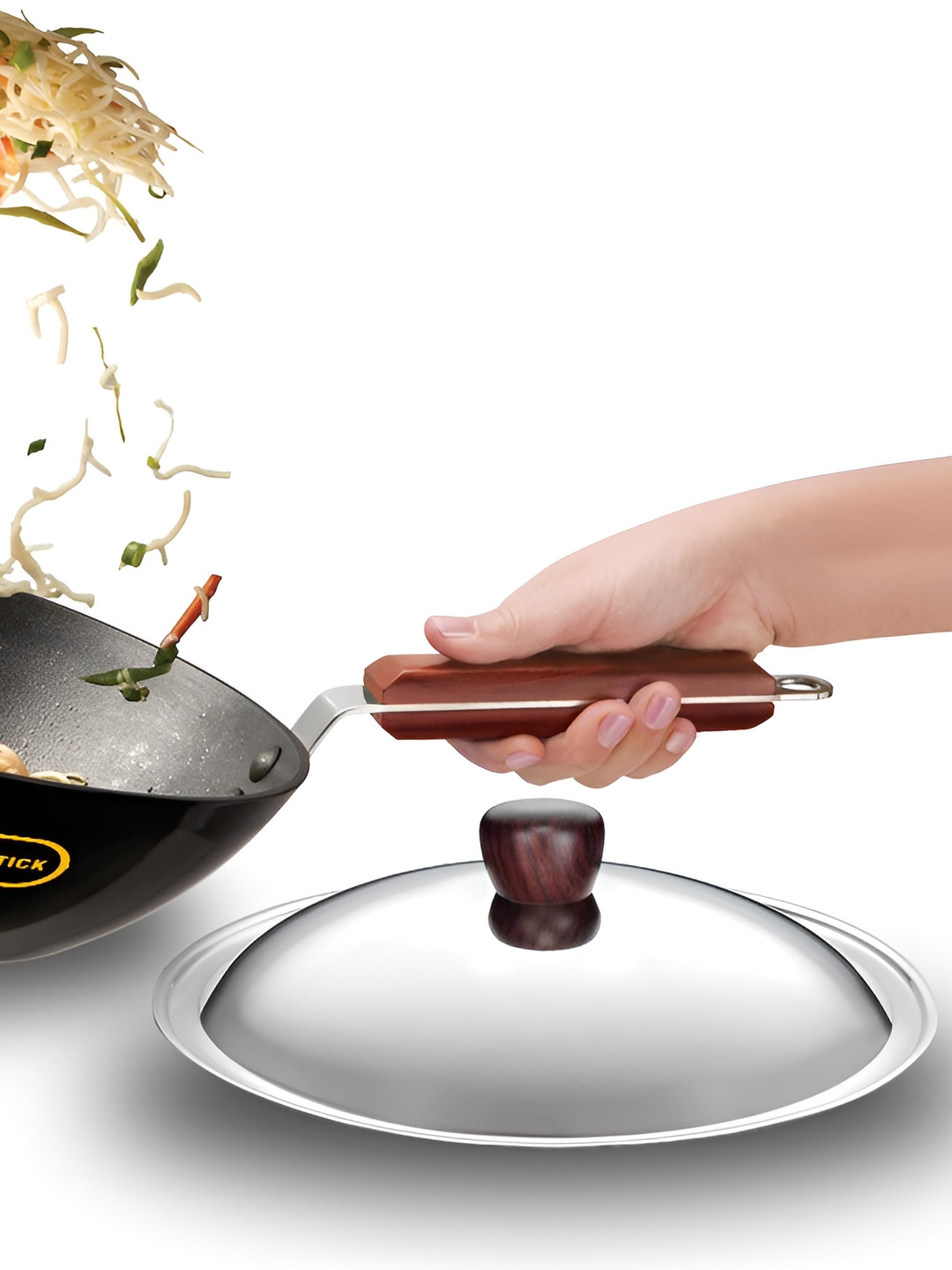 Hawkins Black Futura 3L Stir-Fry Wok with Lid (INW30S)