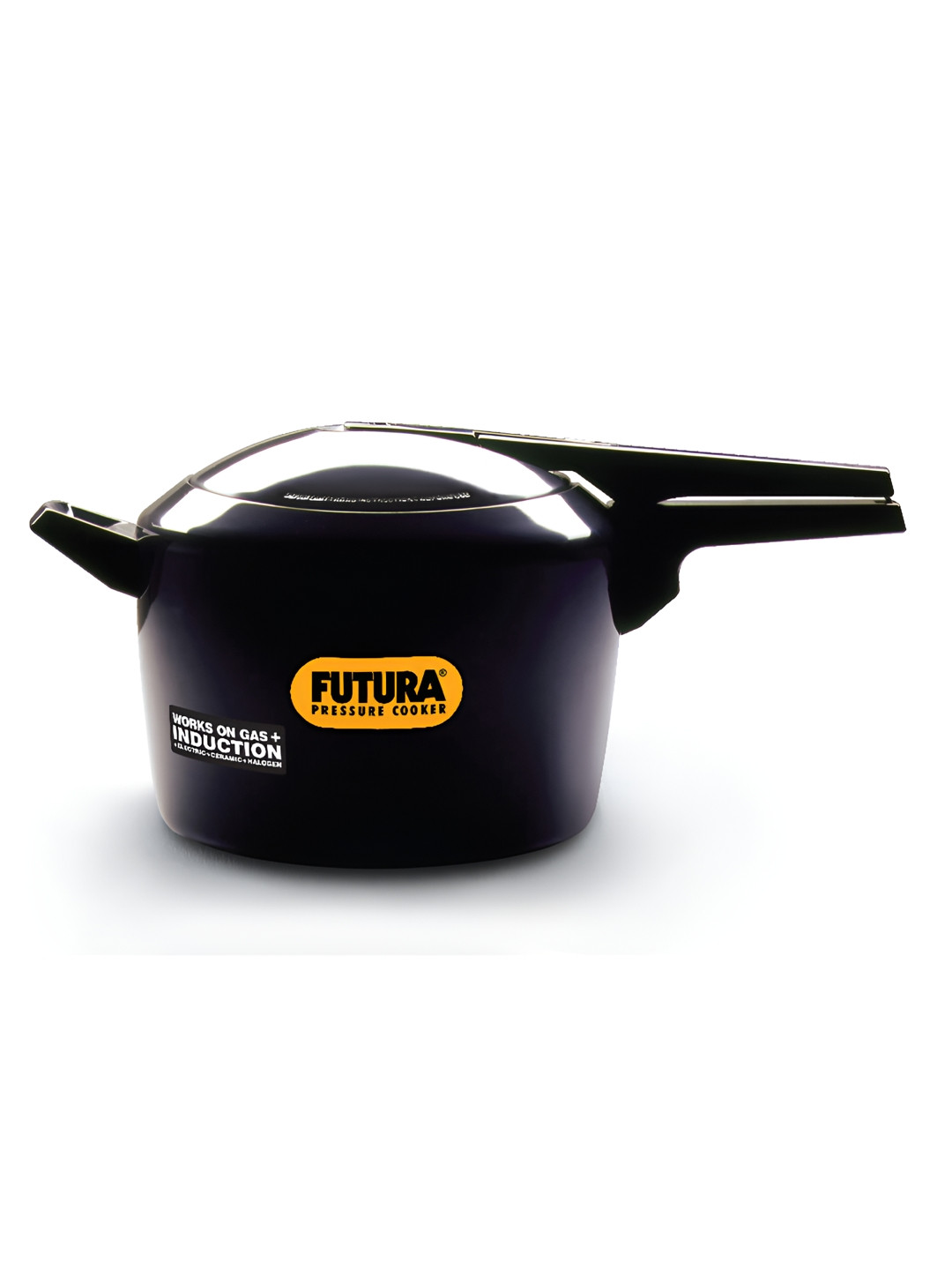 Hawkins Futura Black Aluminium Easy to Clean Induction Inner Lid Hard Anodized Pressure Cooker-6 L