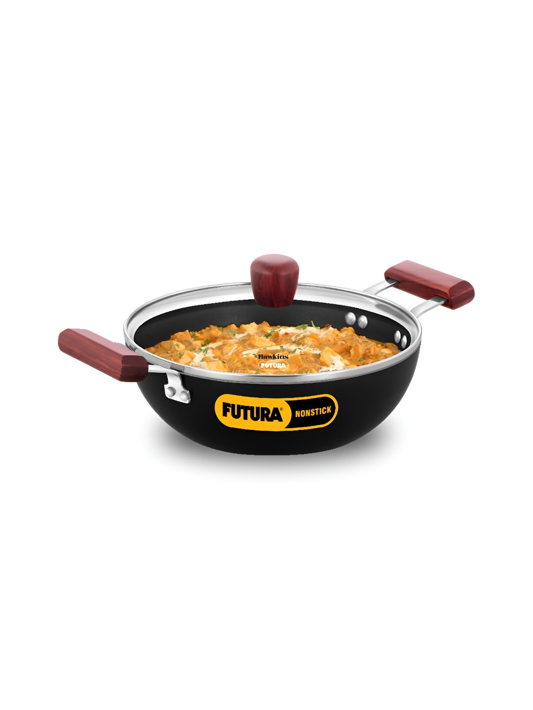 Hawkins Futura Black Deep Kadhai with Lid-2.5L