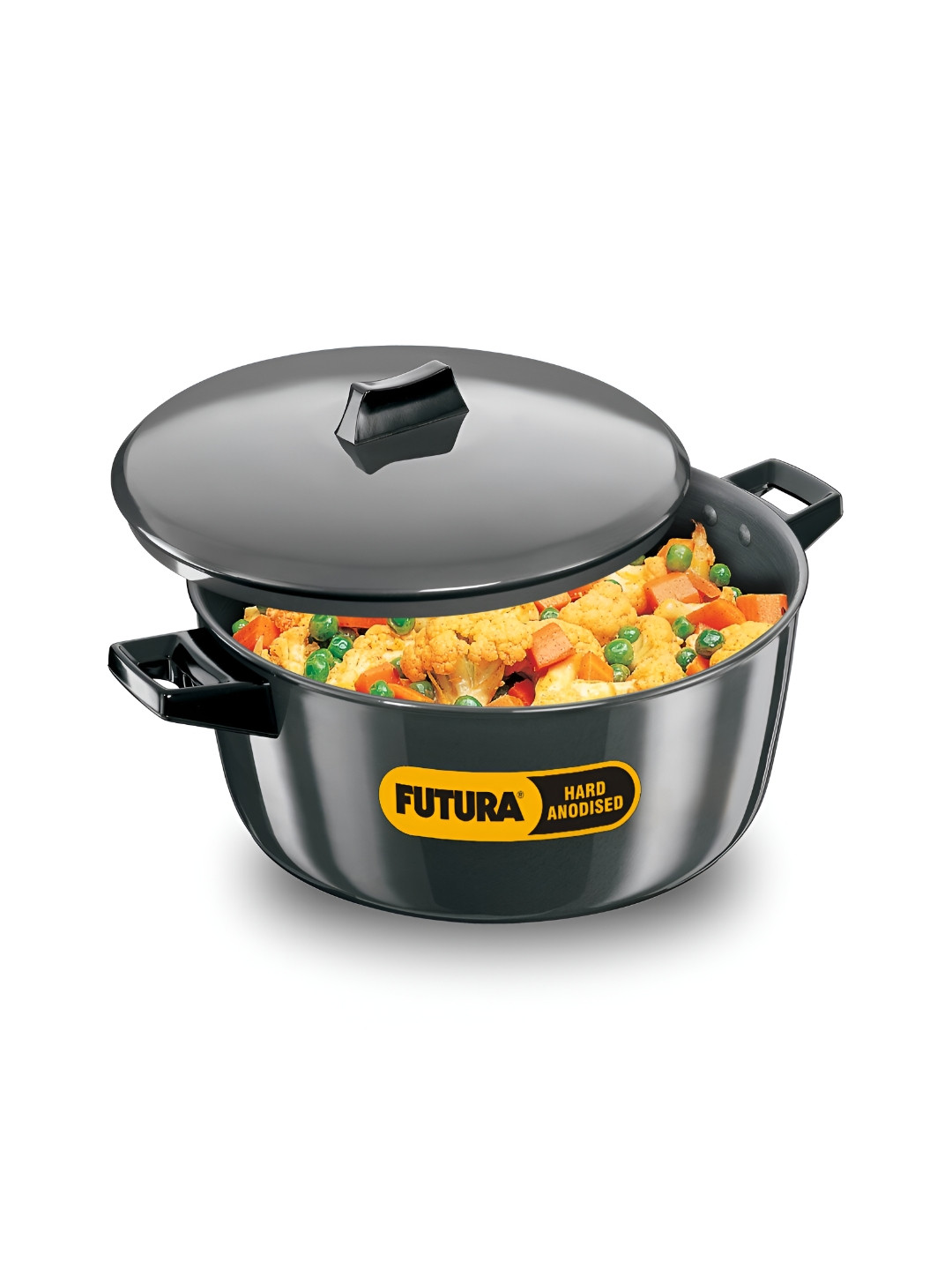 Hawkins Futura Black Cook n Serve Bowl with Lid-6L