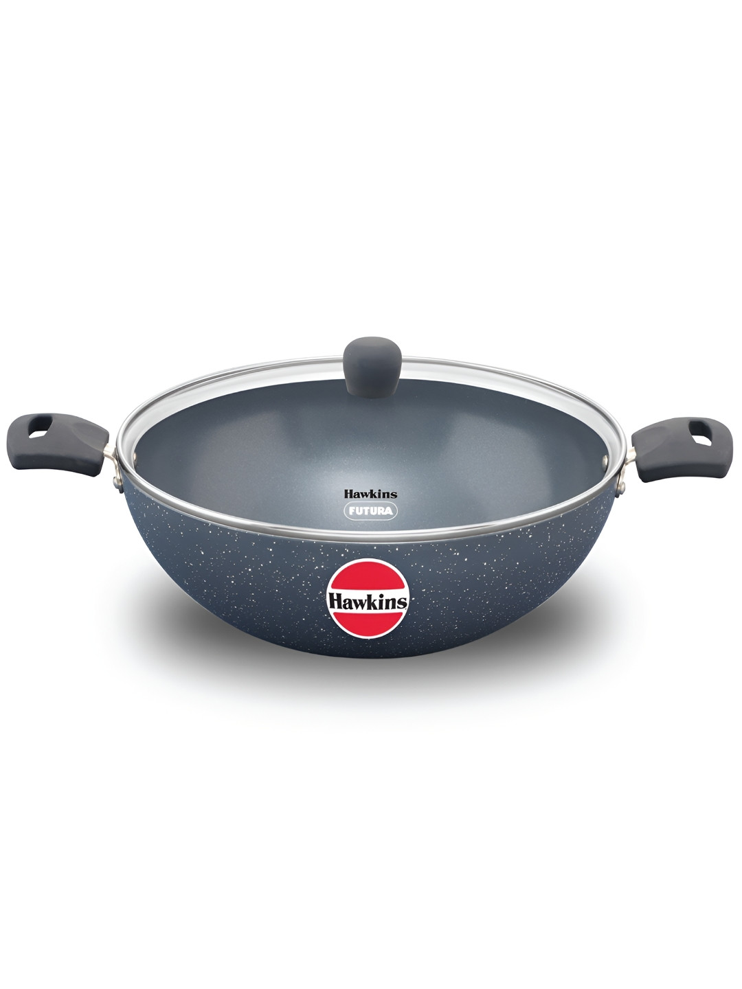 Hawkins 5L Ceramic Nonstick Deep Kadhai with Lid, Grey (ICK50G)