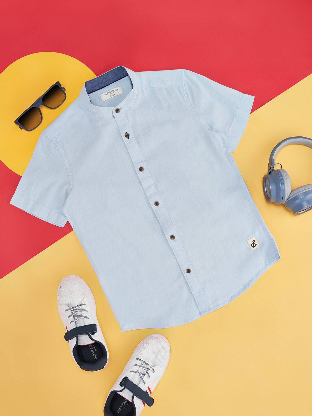 Pantaloons Junior Boys Mandarin Collar Casual Shirt