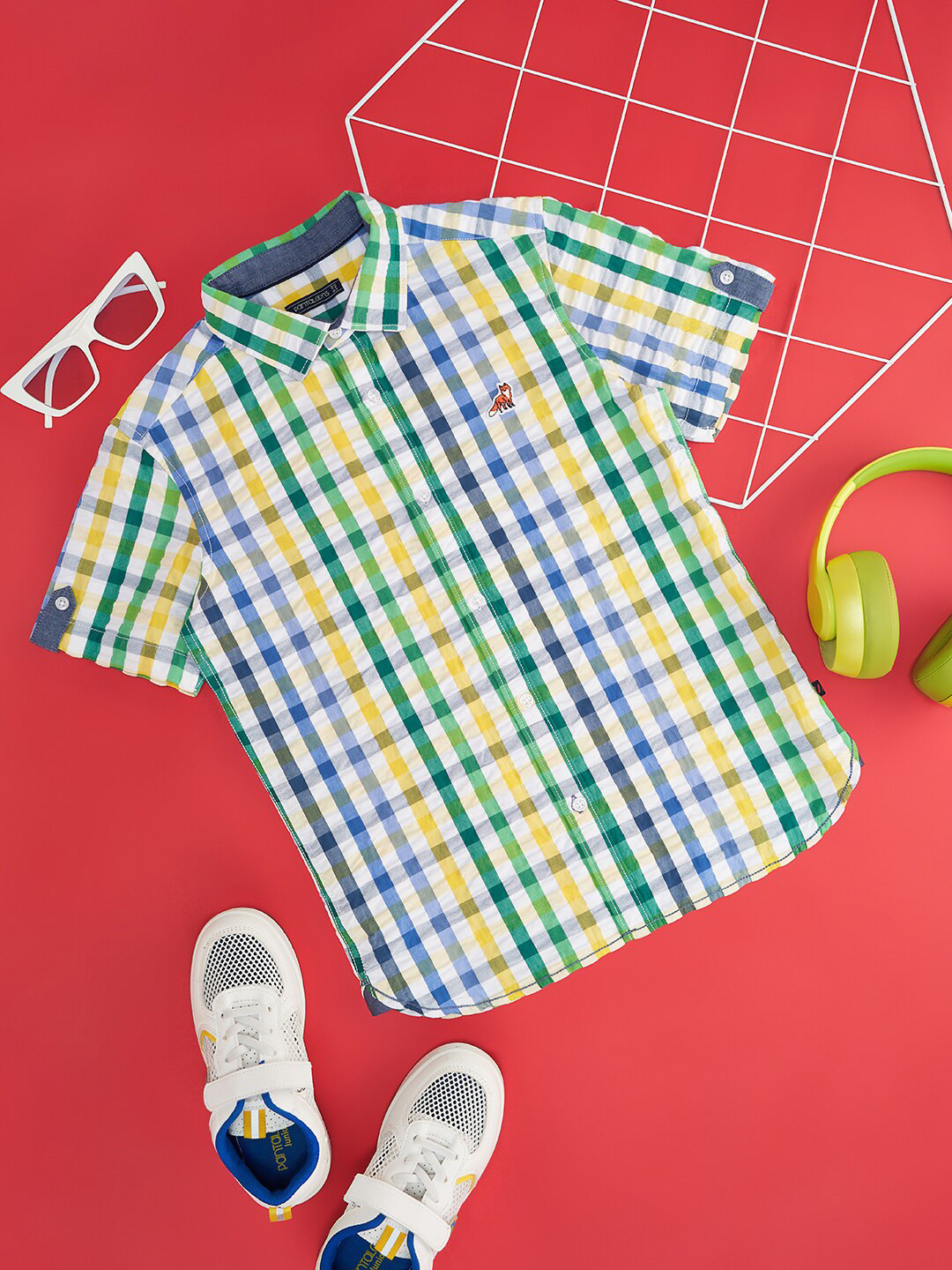 Pantaloons Junior Boys Tartan Checked Pure Cotton Casual Shirt