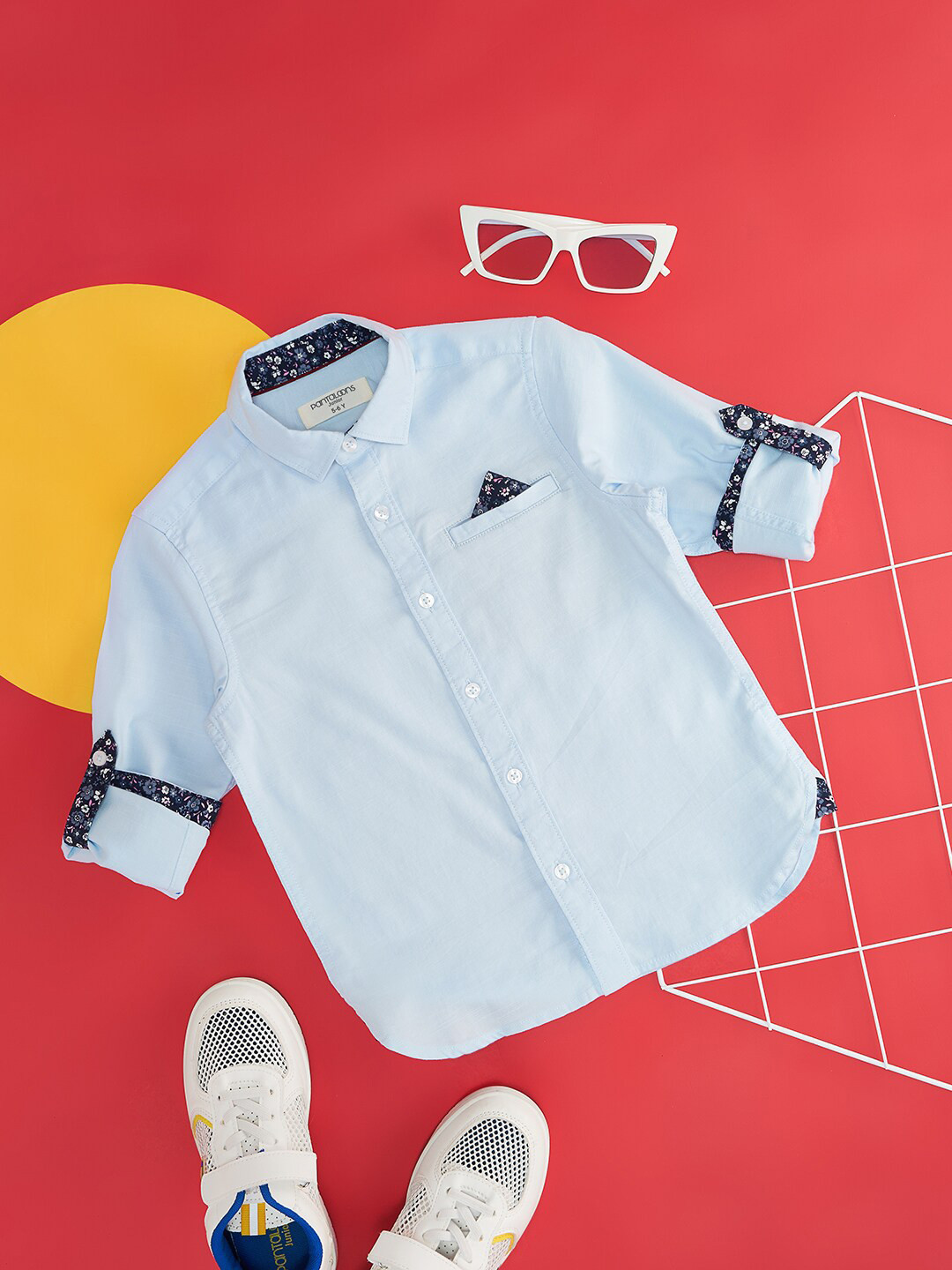 Pantaloons Junior Boys Roll-Up Sleeves Casual Shirt