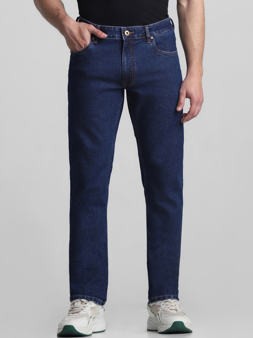 Jack & Jones Men Tim Straight Fit Stretchable Jeans