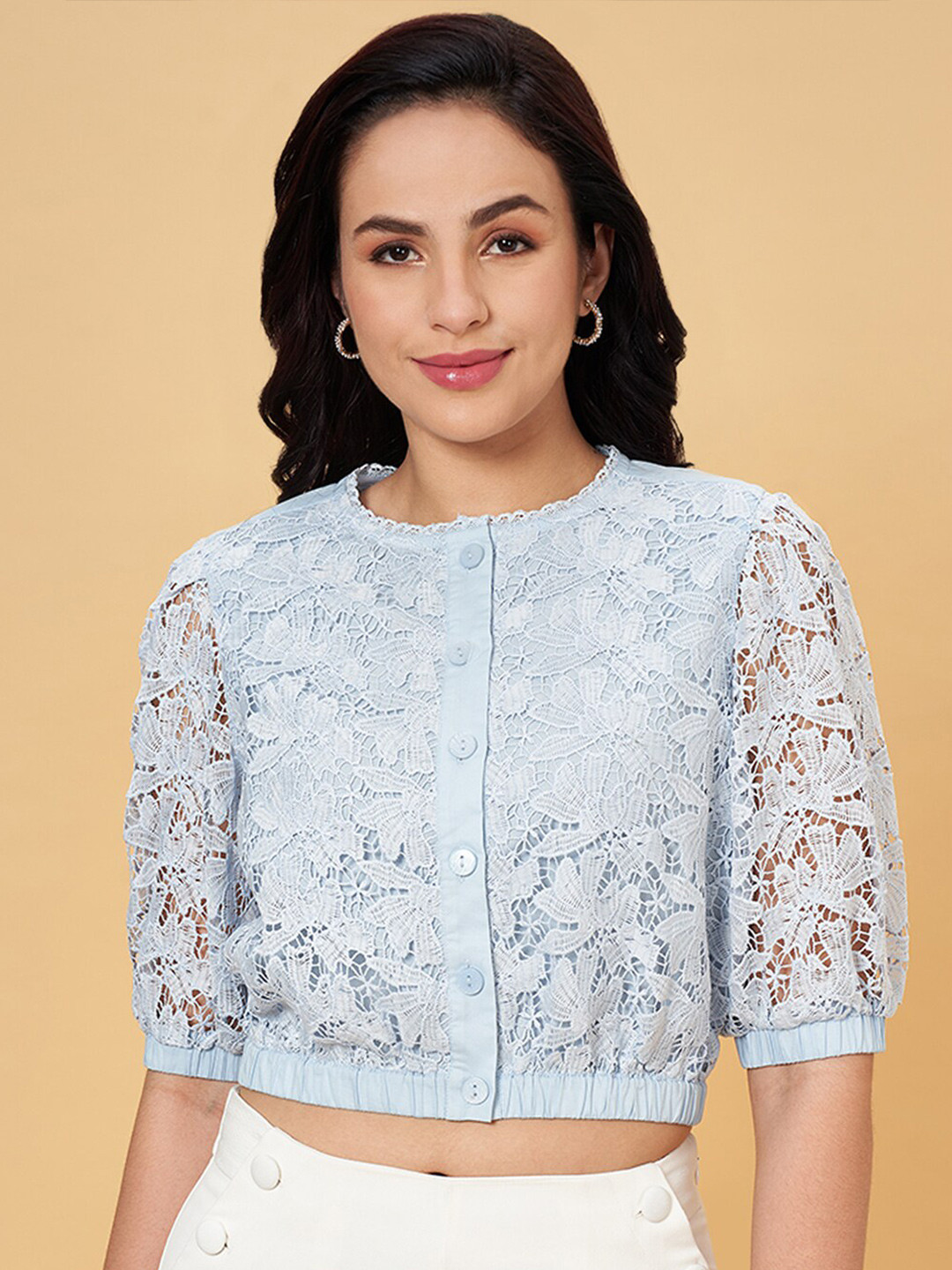 Honey by Pantaloons Self Design Crop Top