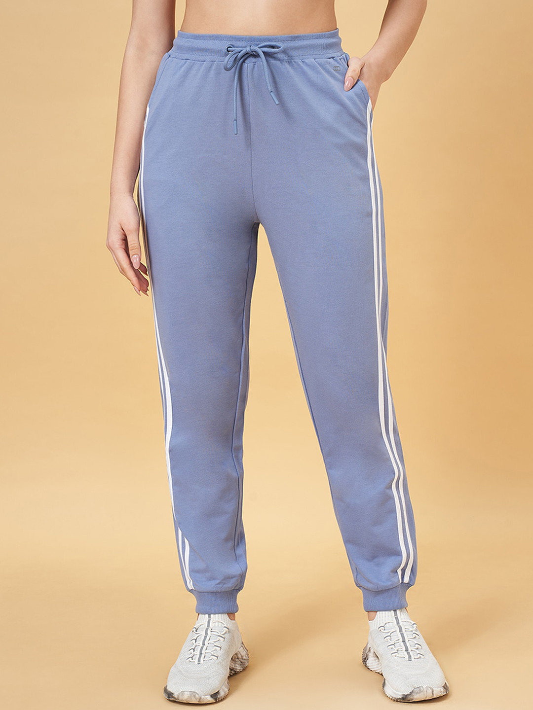 Ajile by Pantaloons Women Side Panel Details Pure Cotton Sports Jogger
