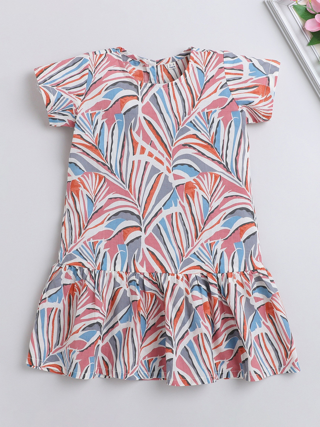 The Magic Wand Girls Tropical Printed Cotton Drop-Waist Dress