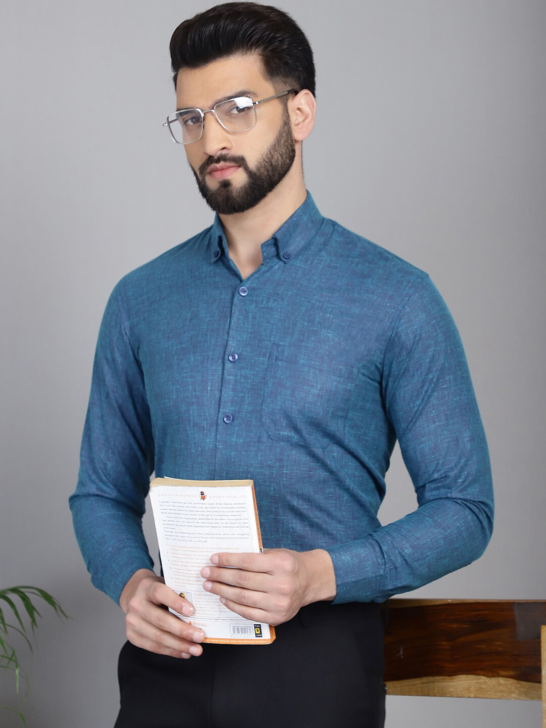 Indian Needle Classic Button-Down Collar Formal Pure Cotton Shirt