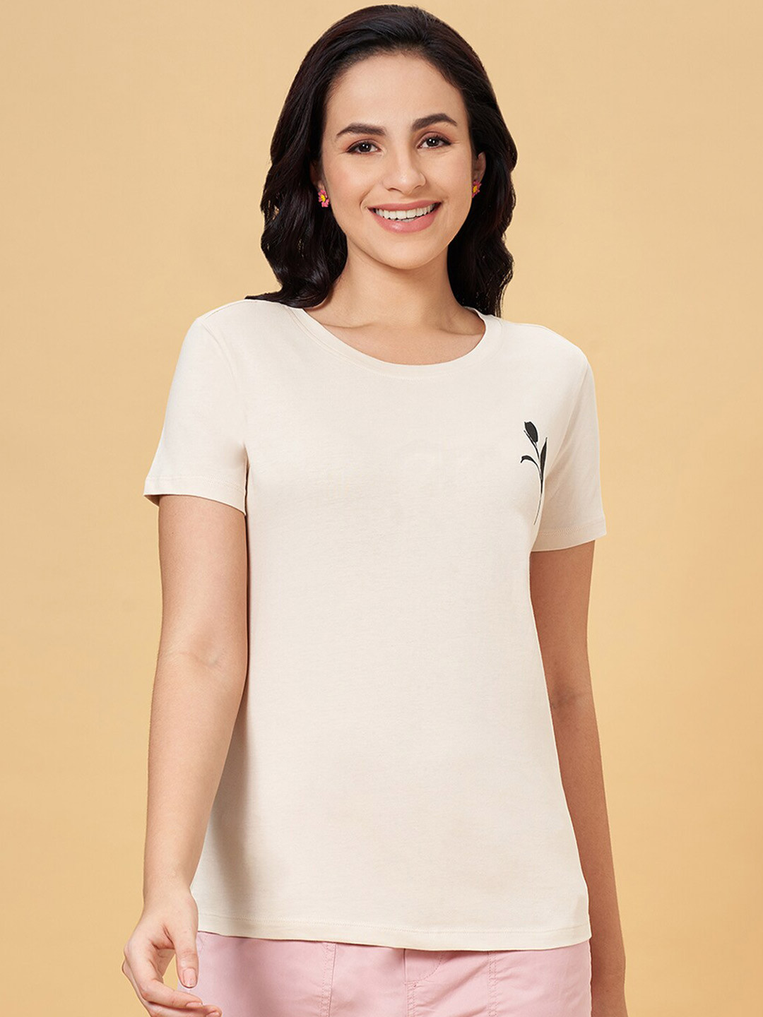 Honey by Pantaloons Graphic Printed Pure Cotton T-shirt