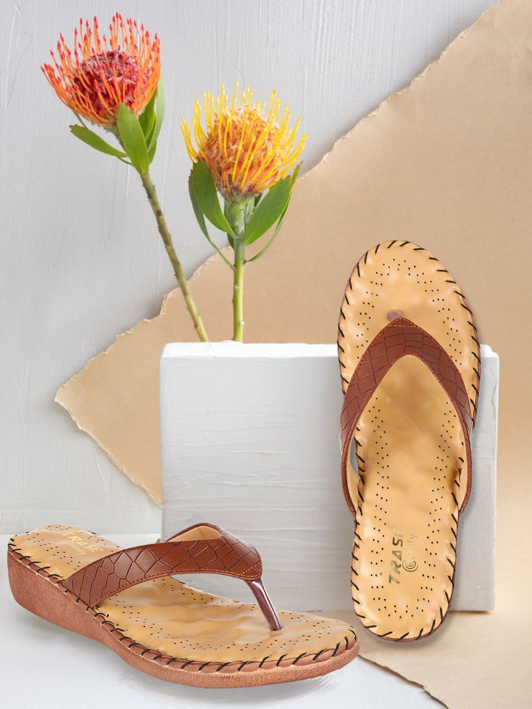 TRASE Textured T-Strap Flats