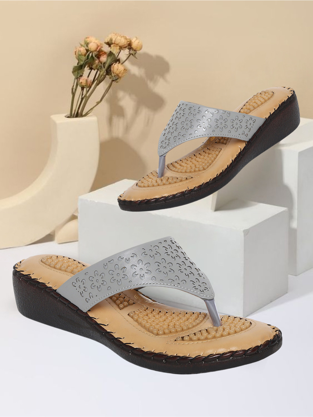TRASE Textured T-Strap Flats