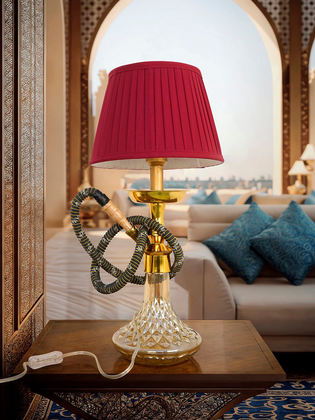 Fos Lighting Maroon Table Lamp