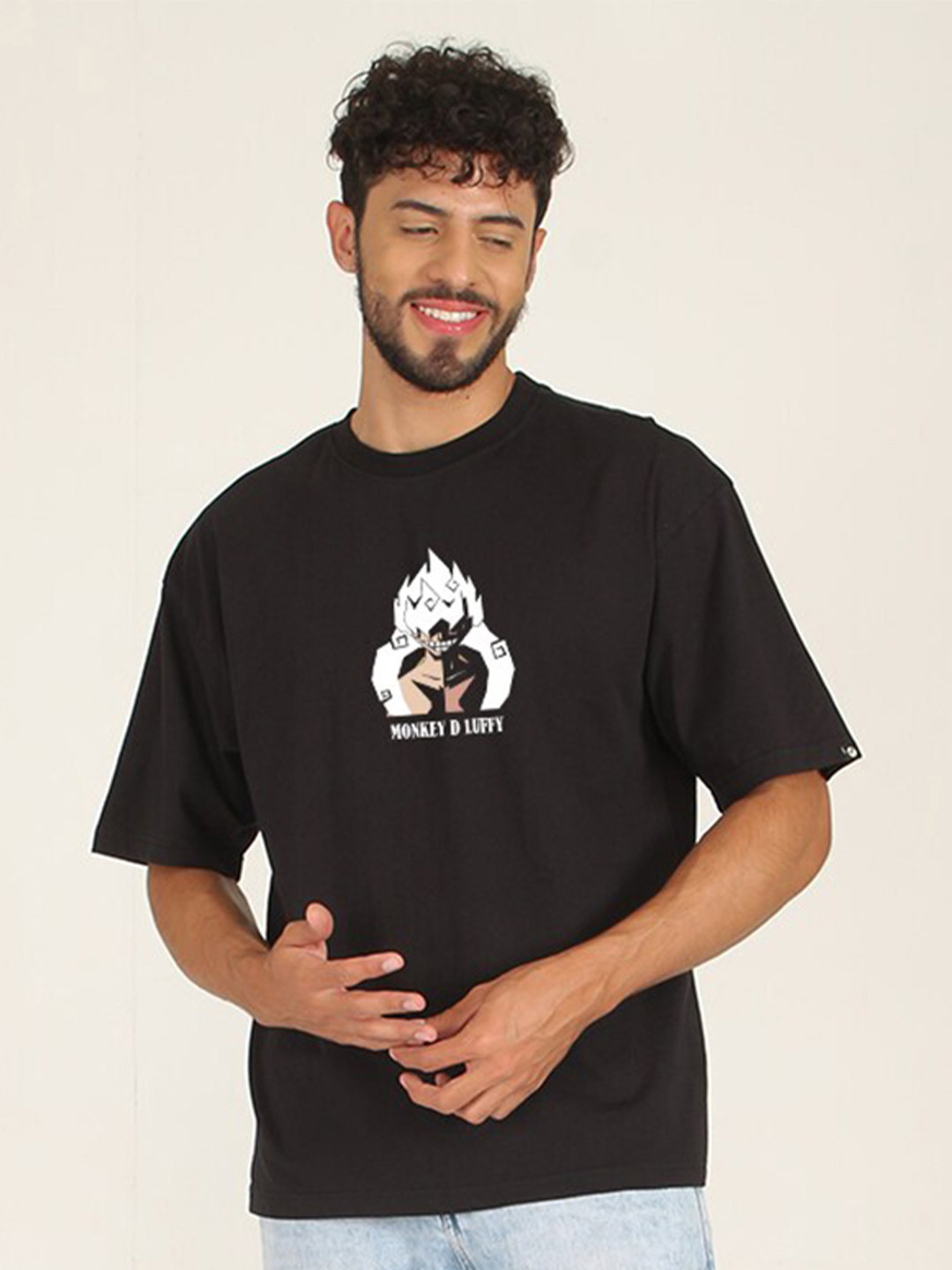 PRONK Monkey D Luffy Graphic Oversized T-shirt