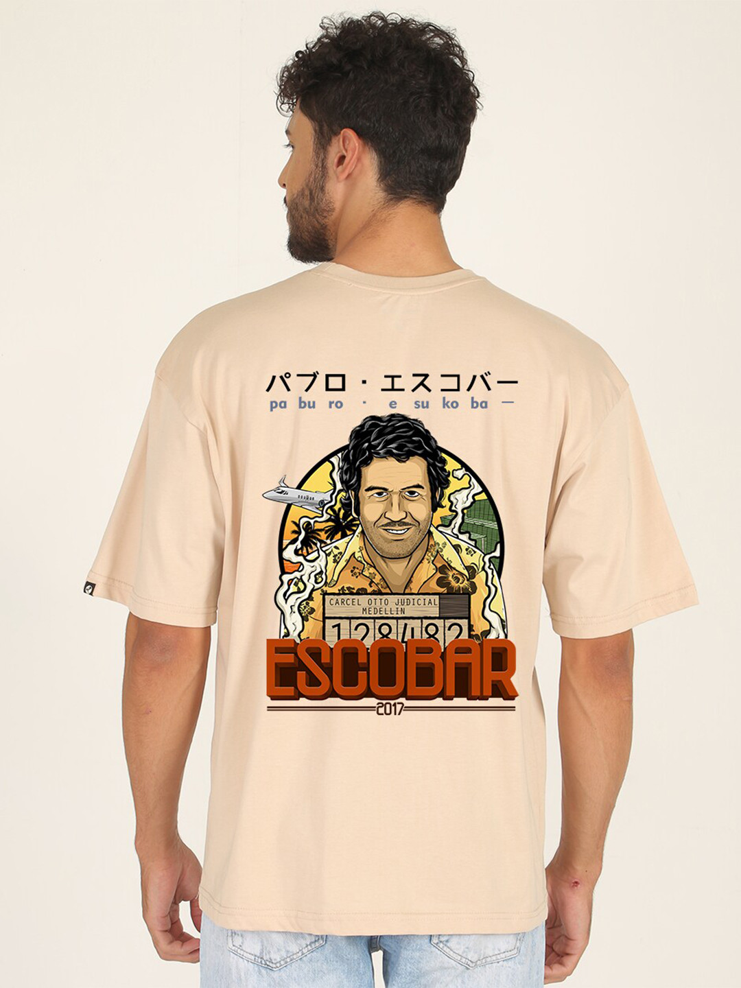 PRONK True Villain Graphic Printed Drop-Shoulder Sleeves Oversized Pure Cotton T-shirt