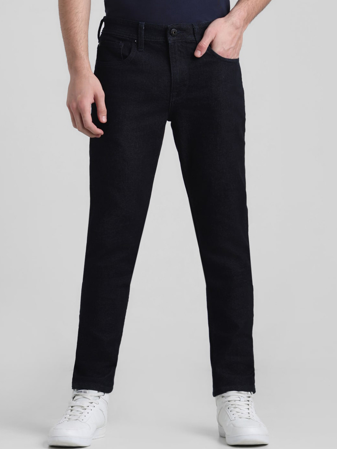 Jack & Jones Men Slim Fit Low-Rise Clean Look Stretchable Jeans