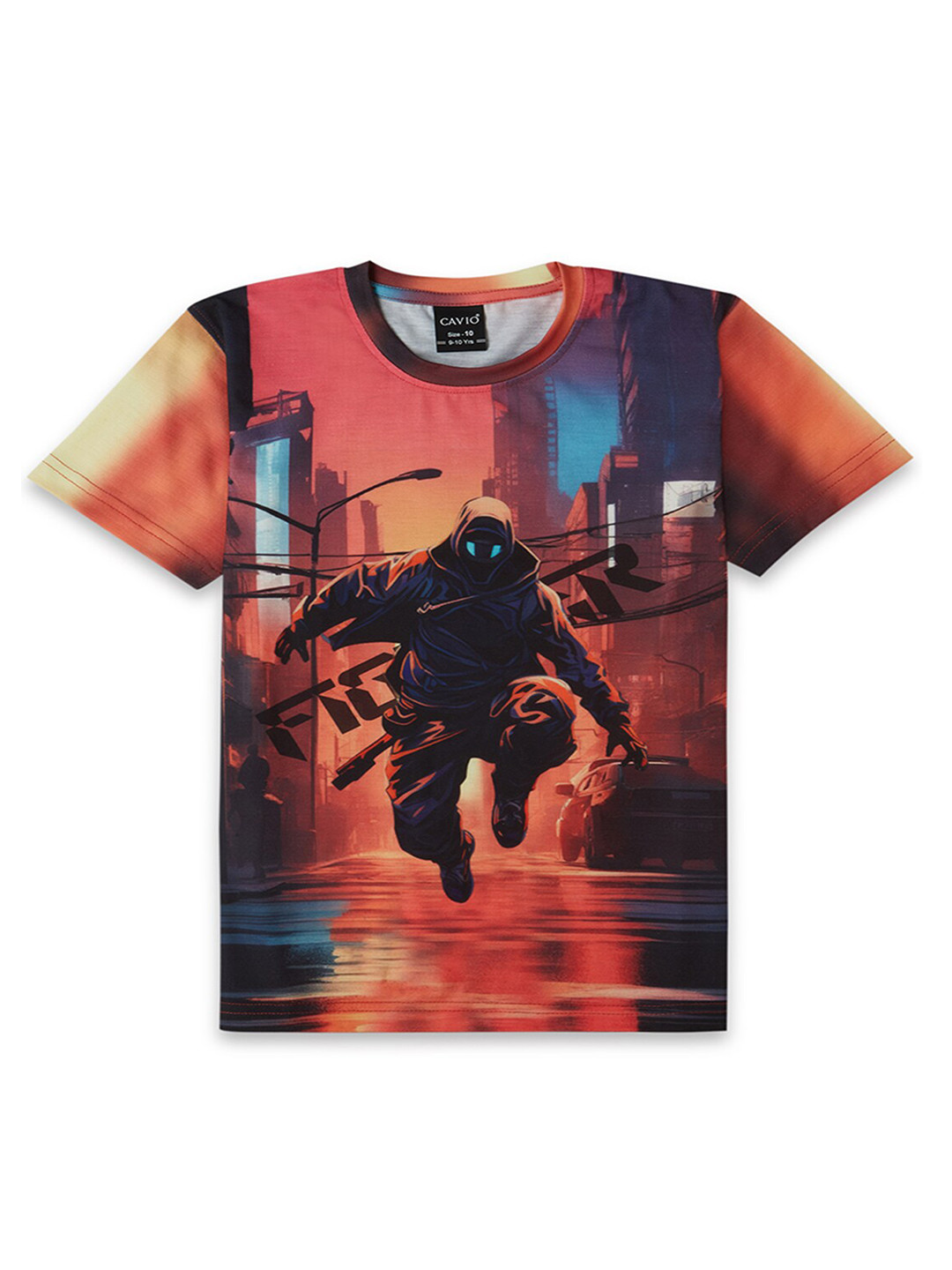 CAVIO Boys Printed Pure Cotton T-shirt