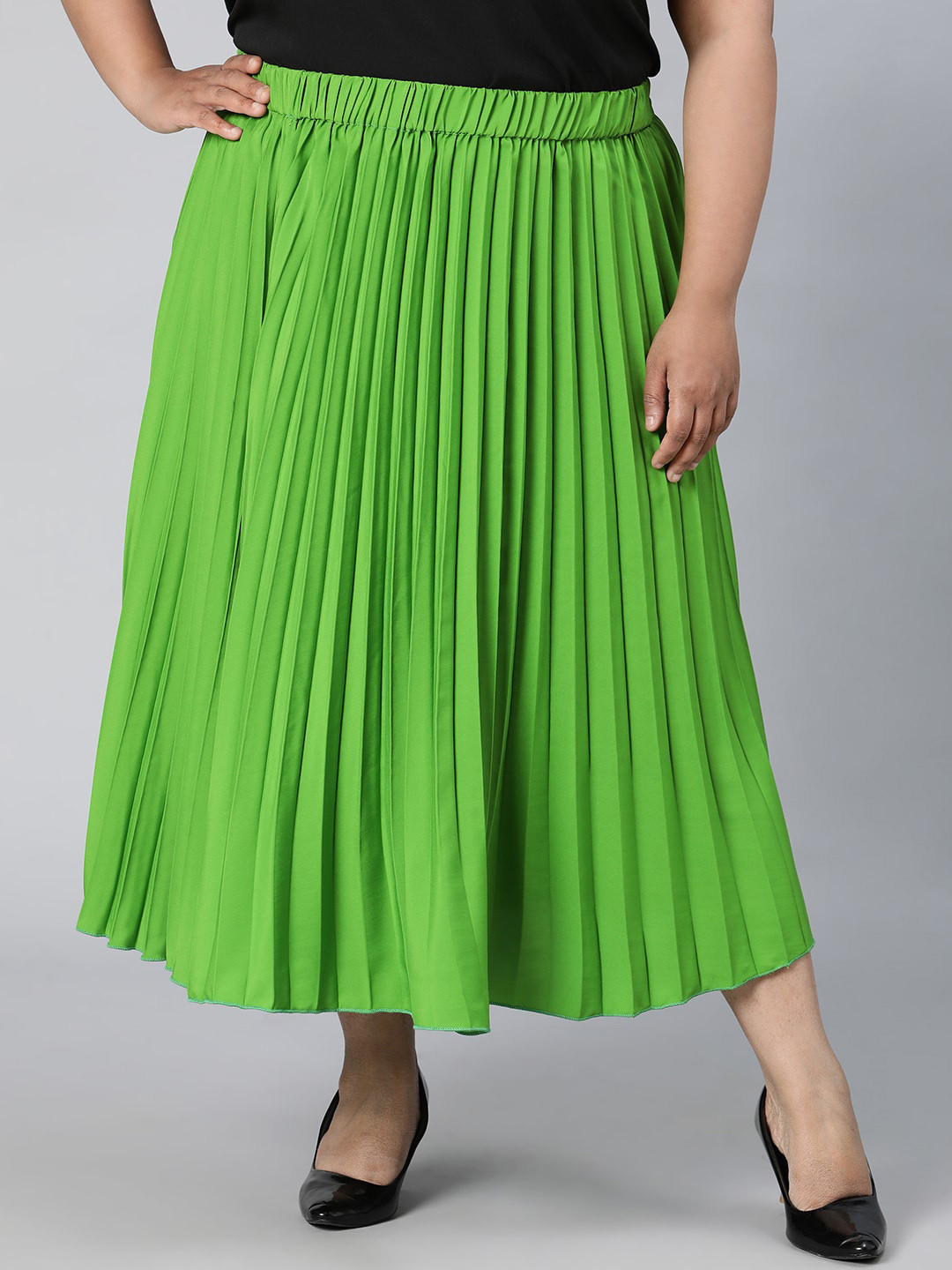 Oxolloxo Plus Size Tiered Midi Skirts