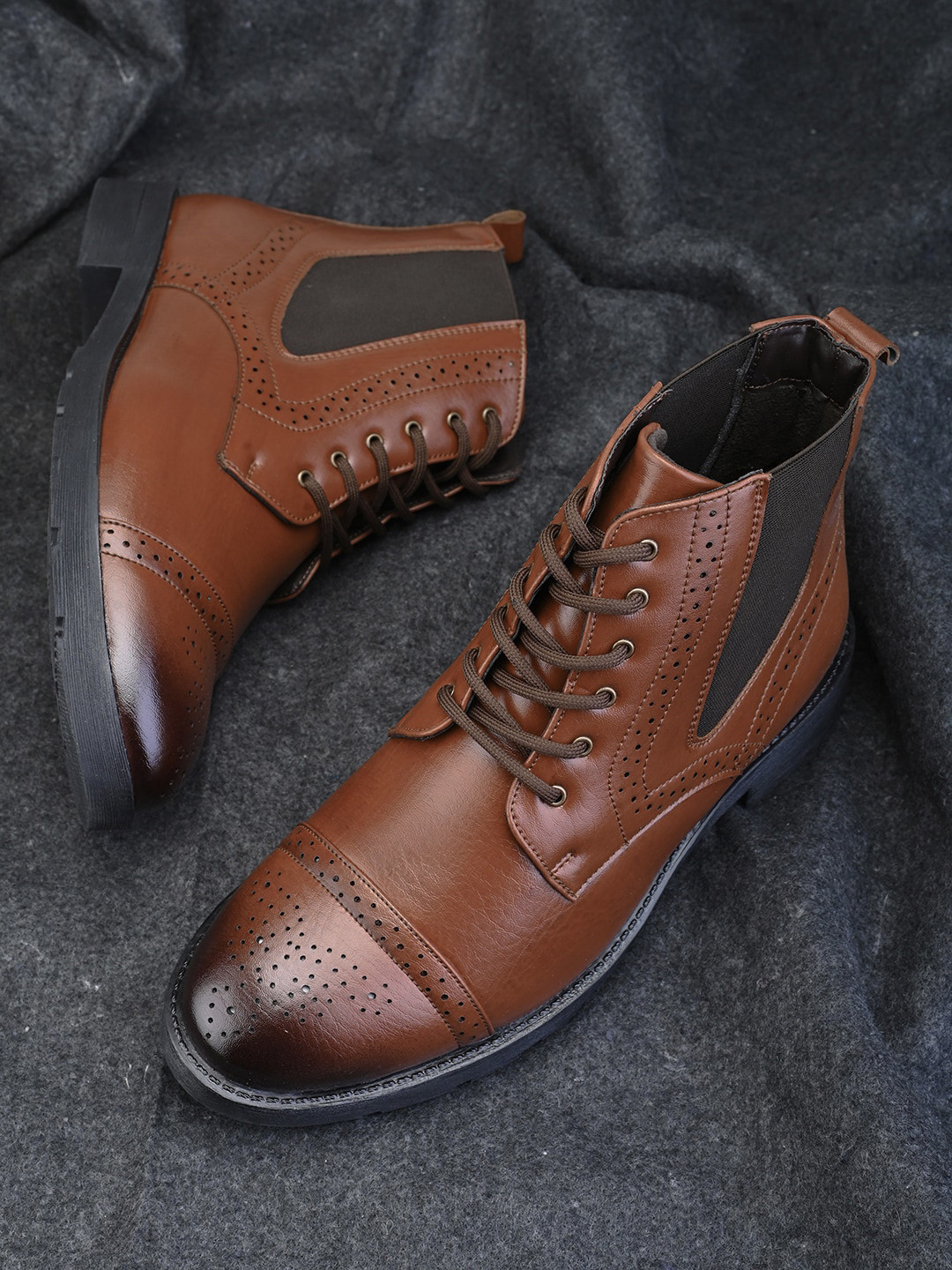 The Roadster Lifestyle Co. Men Tan Lace-Up Regular Boots