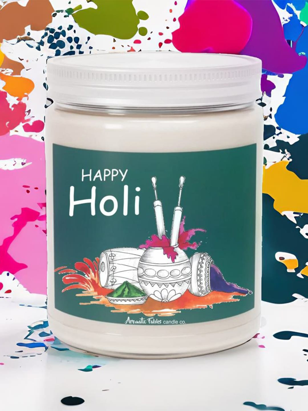Aromatic Fables Sweet Celebrations Holi Gift Cupcake Solid Round Regular Jar Candles