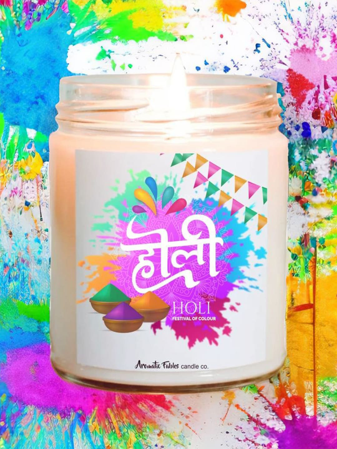 Aromatic Fables Blooms of Love Holi Gift 1 Wick Rose Solid Round Regular Jar Candles