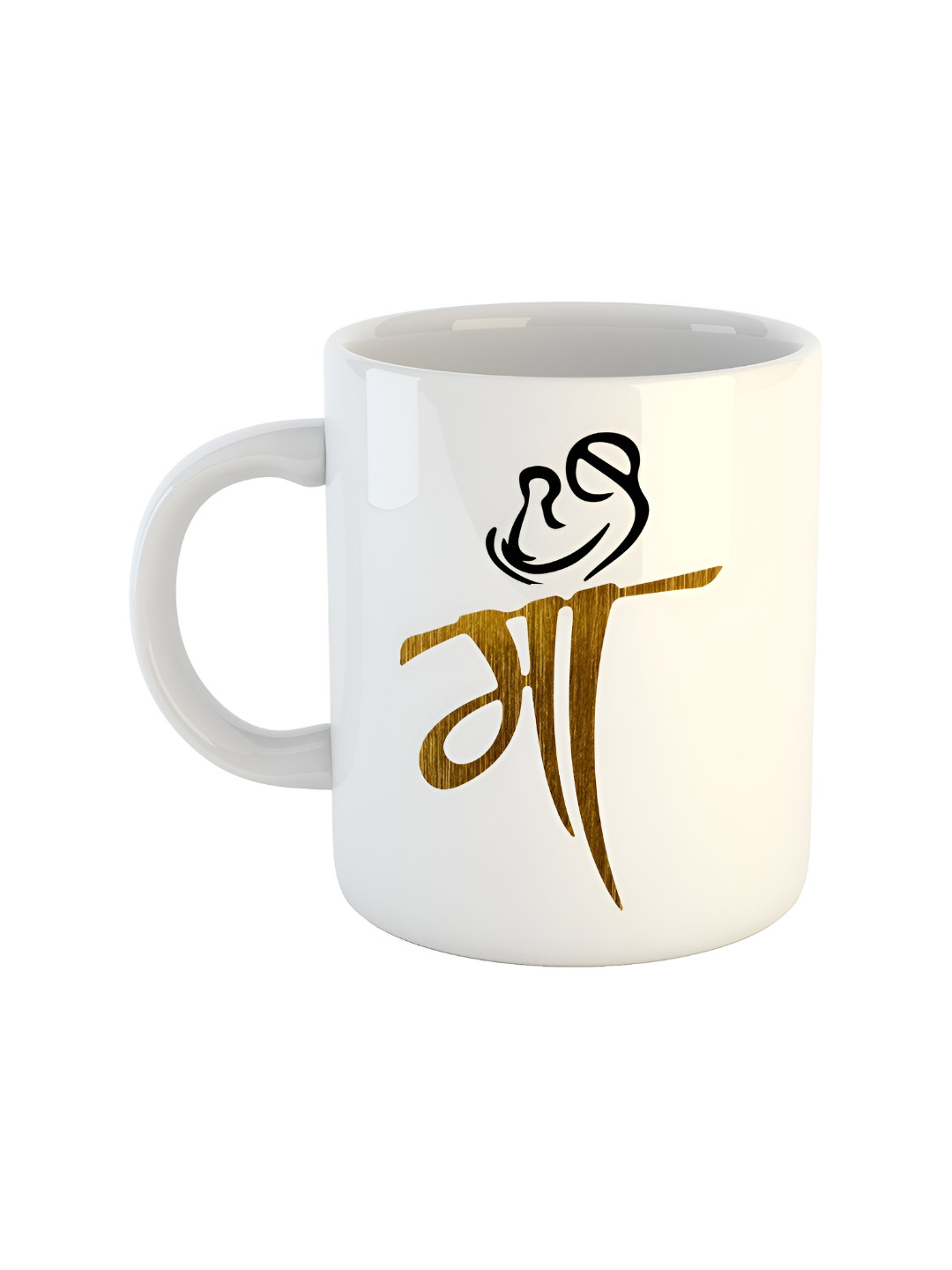 ARTBUG Bishvajit Name Personalised White Typography Ceramic Handmade Mug-350ml