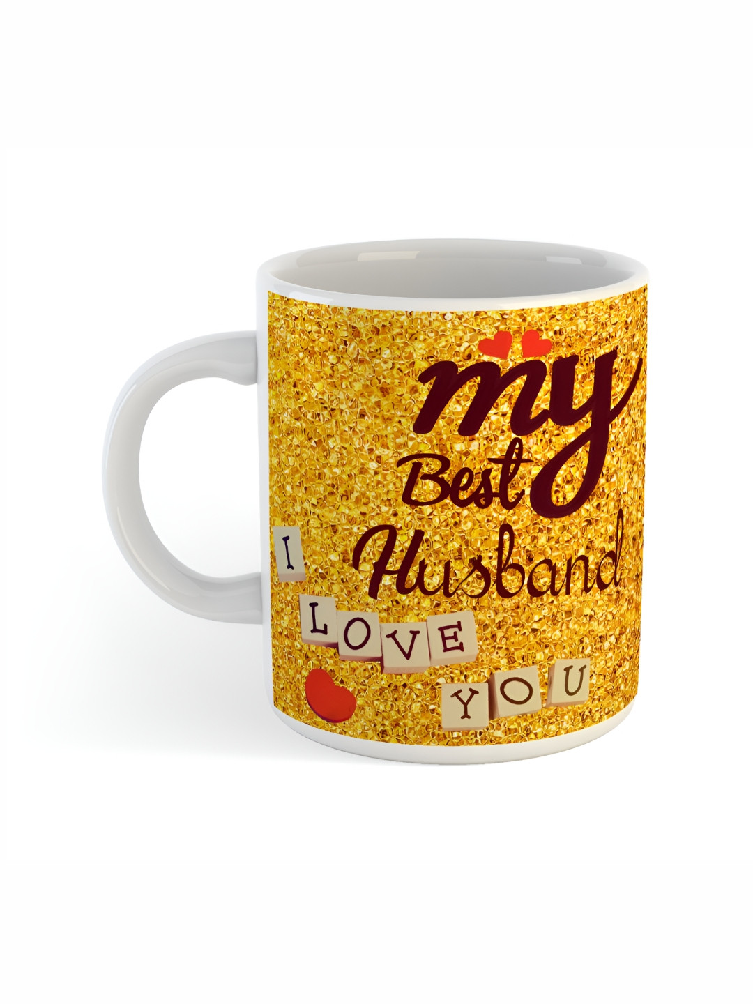 ARTBUG Bijoy Name Personalised White Typography Ceramic Microwave Safe Mug-350ml