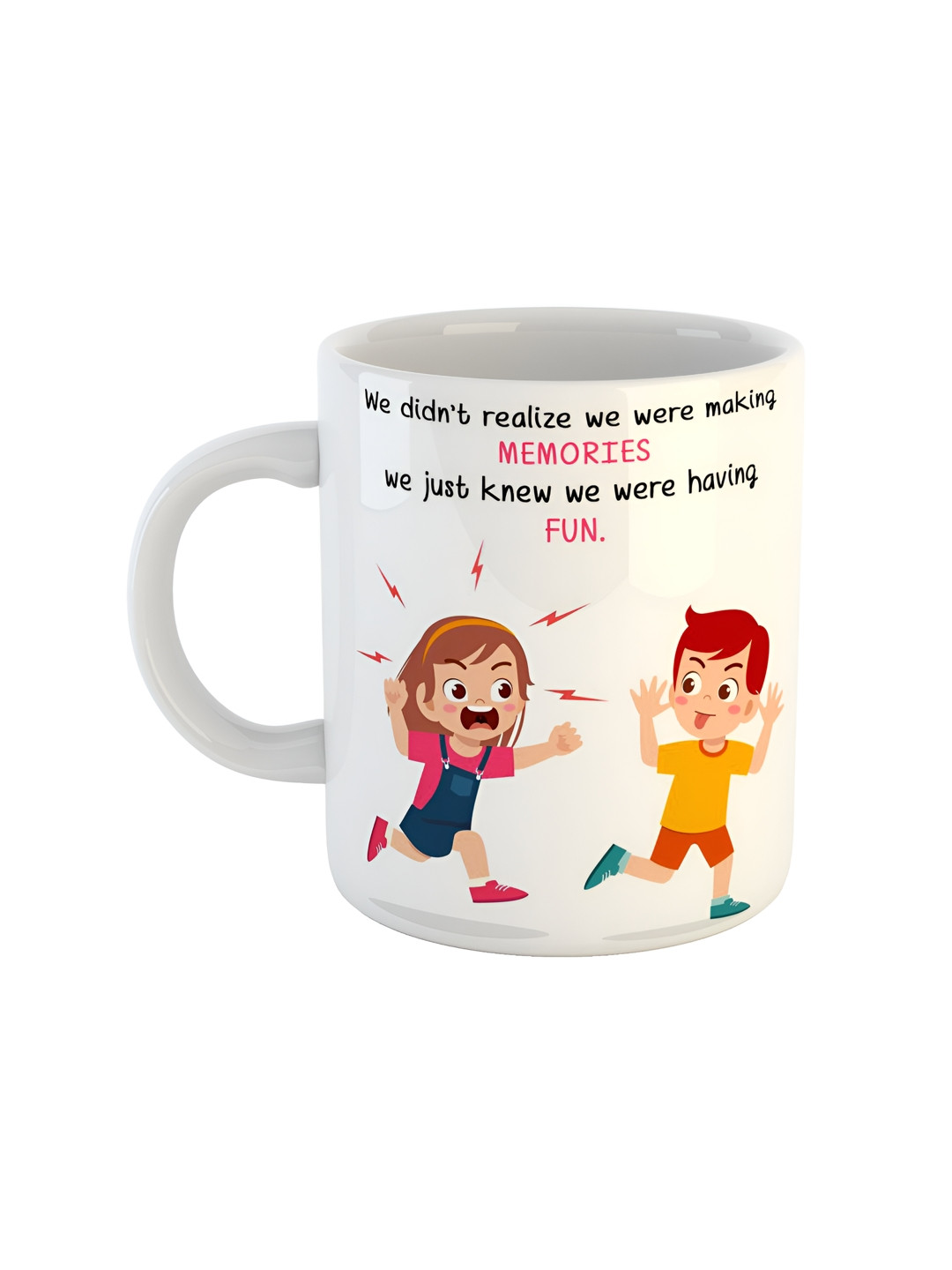 ARTBUG Anand Name Personalised White Typography Ceramic Microwave Safe Mug-350ml