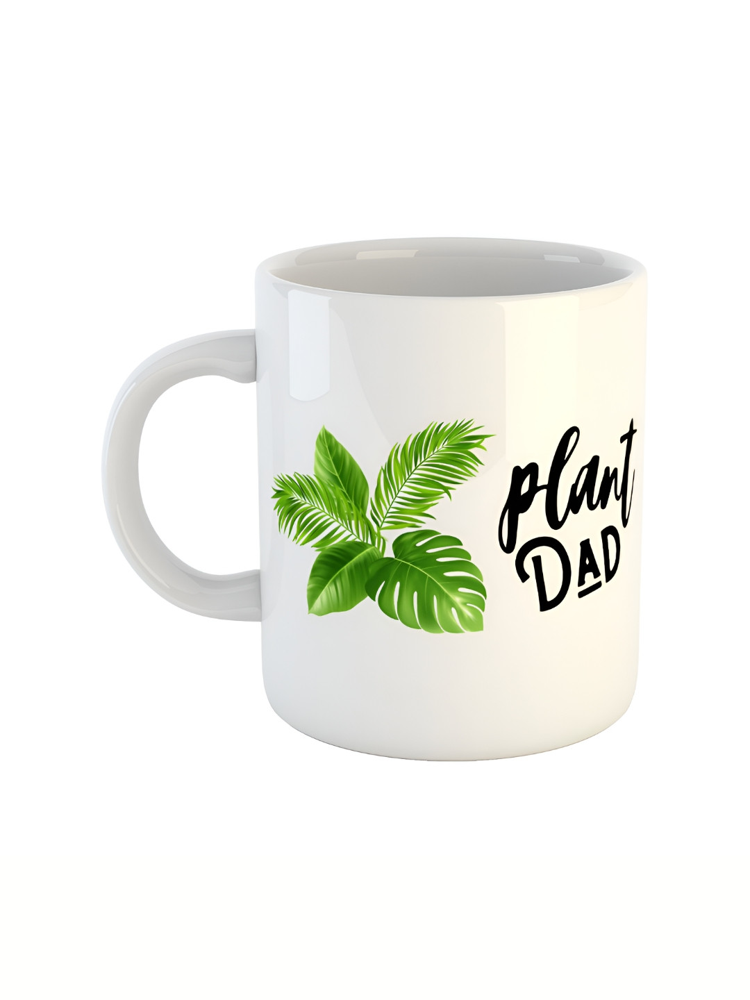 ARTBUG Ishpreet Name Personalised White Leaf Ceramic Microwave Safe Mug-350ml