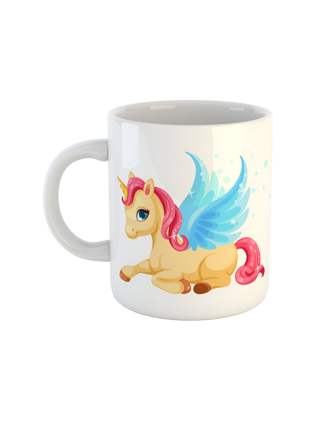 ARTBUG Devraj Name Personalised White Cartoon Characters Ceramic Handmade Mug-350ml