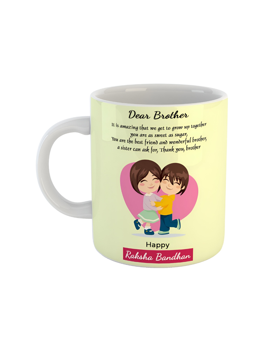 ARTBUG White Typography Ceramic Handmade Mug-325ml