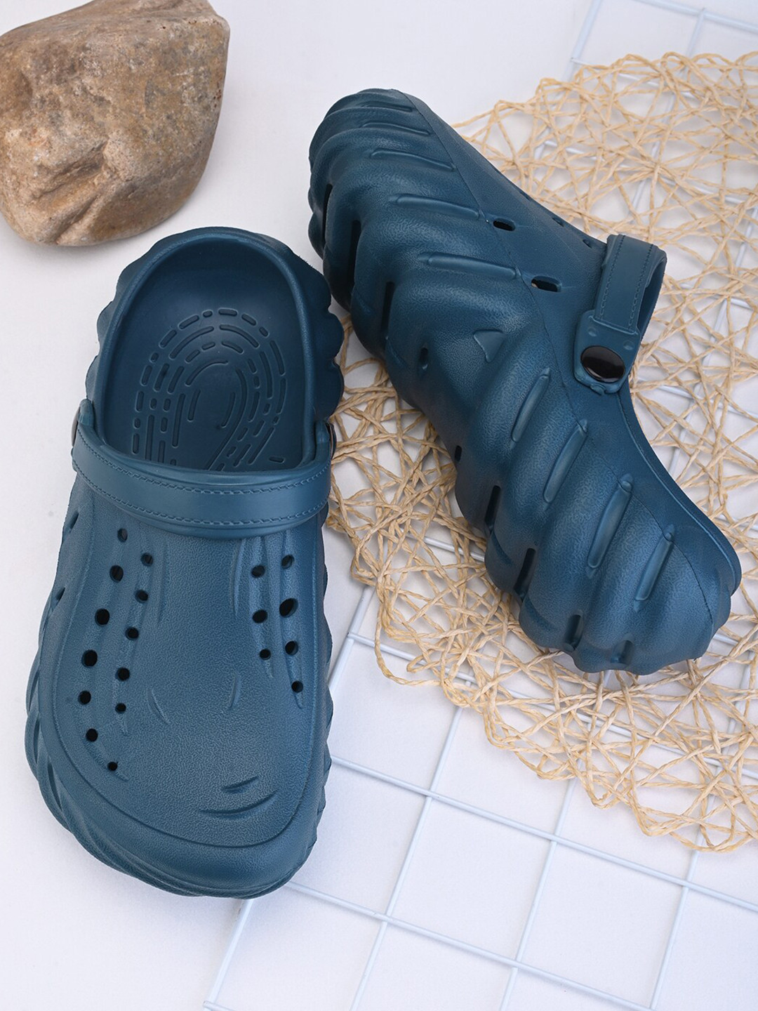 HRX by Hrithik Roshan Men Teal Blue Rubber Clogs