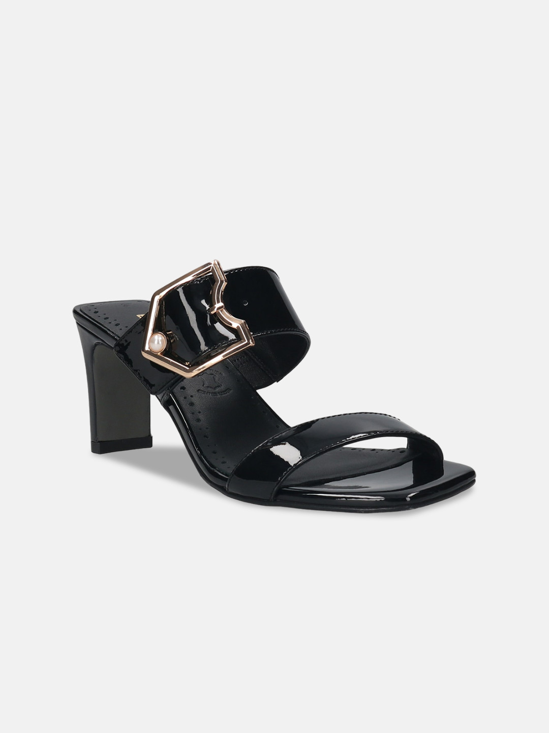 BAGATT Jaya Buckle Detailed Leather Block Heels
