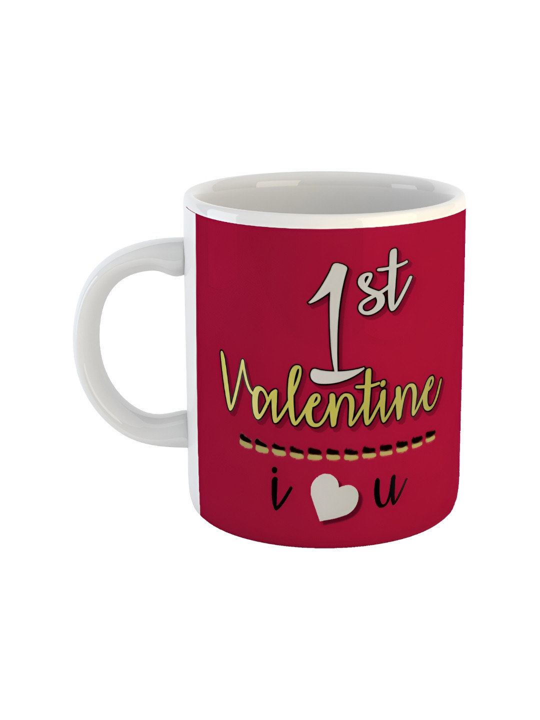 ARTBUG Valentine Day Red Typography Ceramic Handmade Mug-330ml