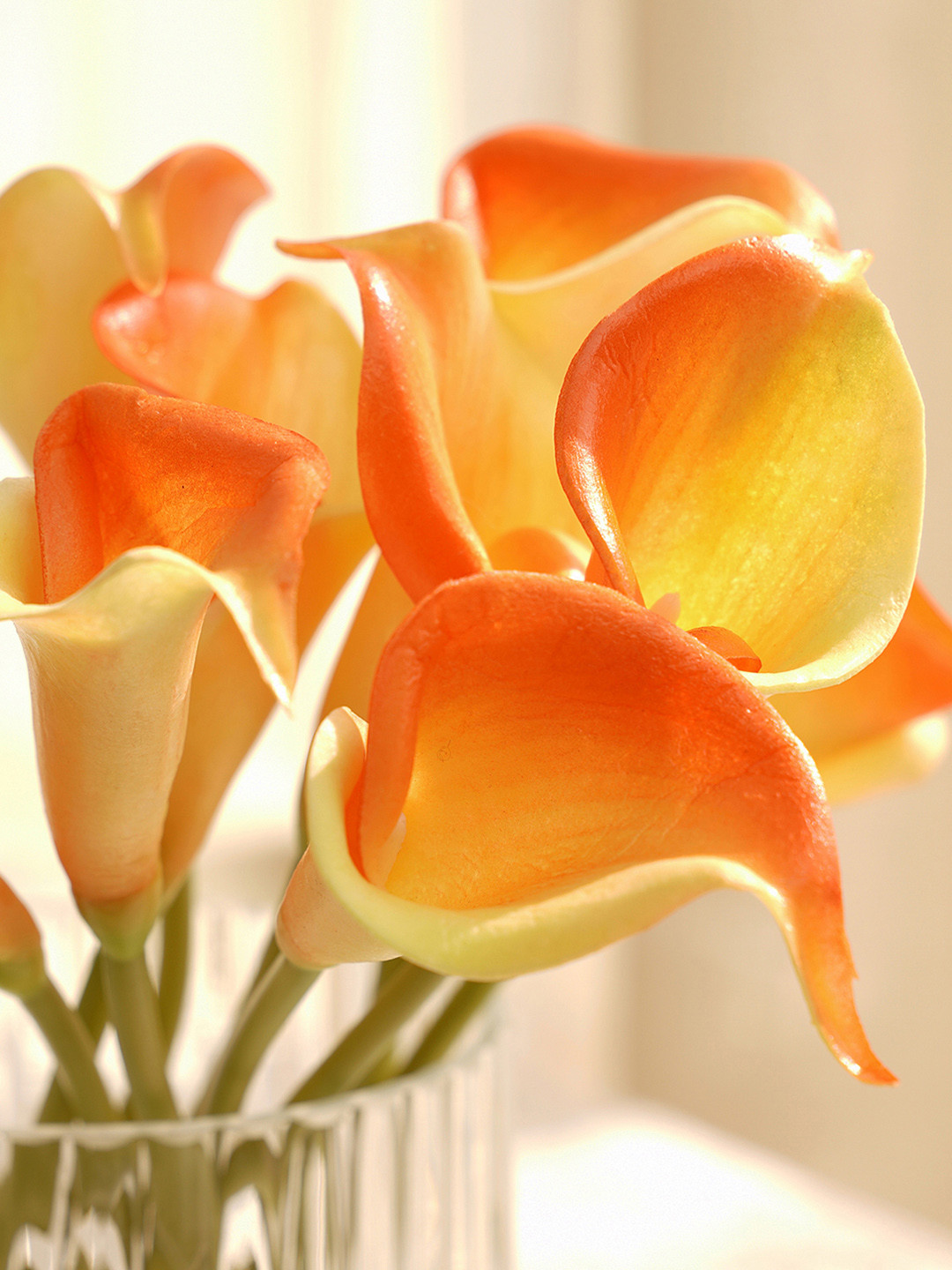 Pure Home and Living Orange & Green Lily Artificial Flower