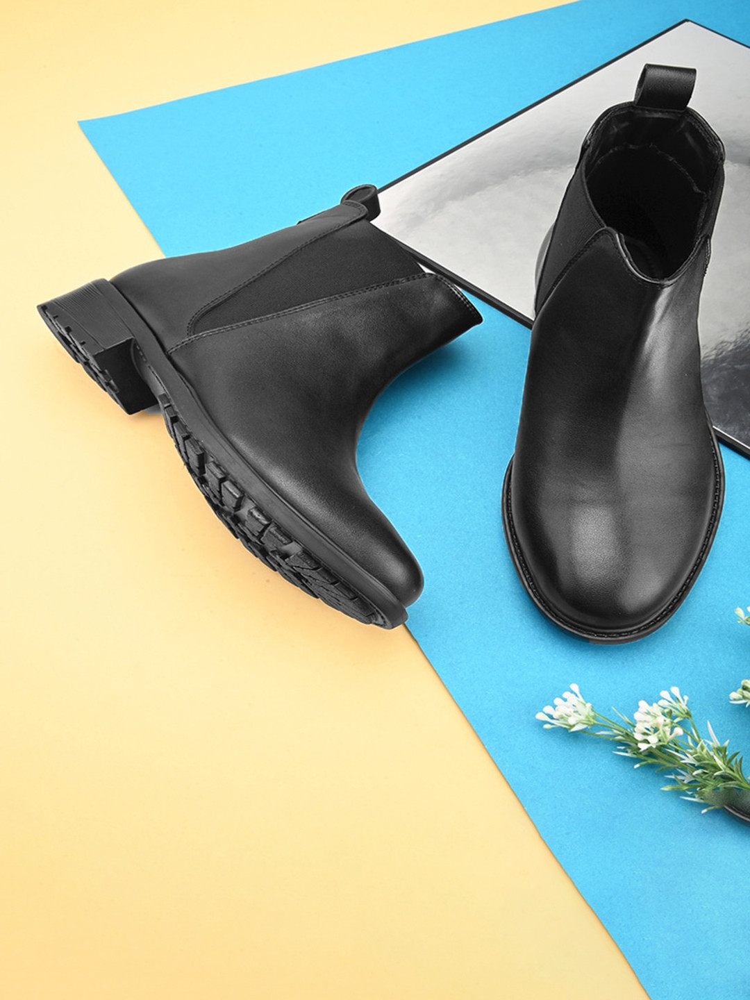 pelle albero Women High Top Leather Chelsea Boots