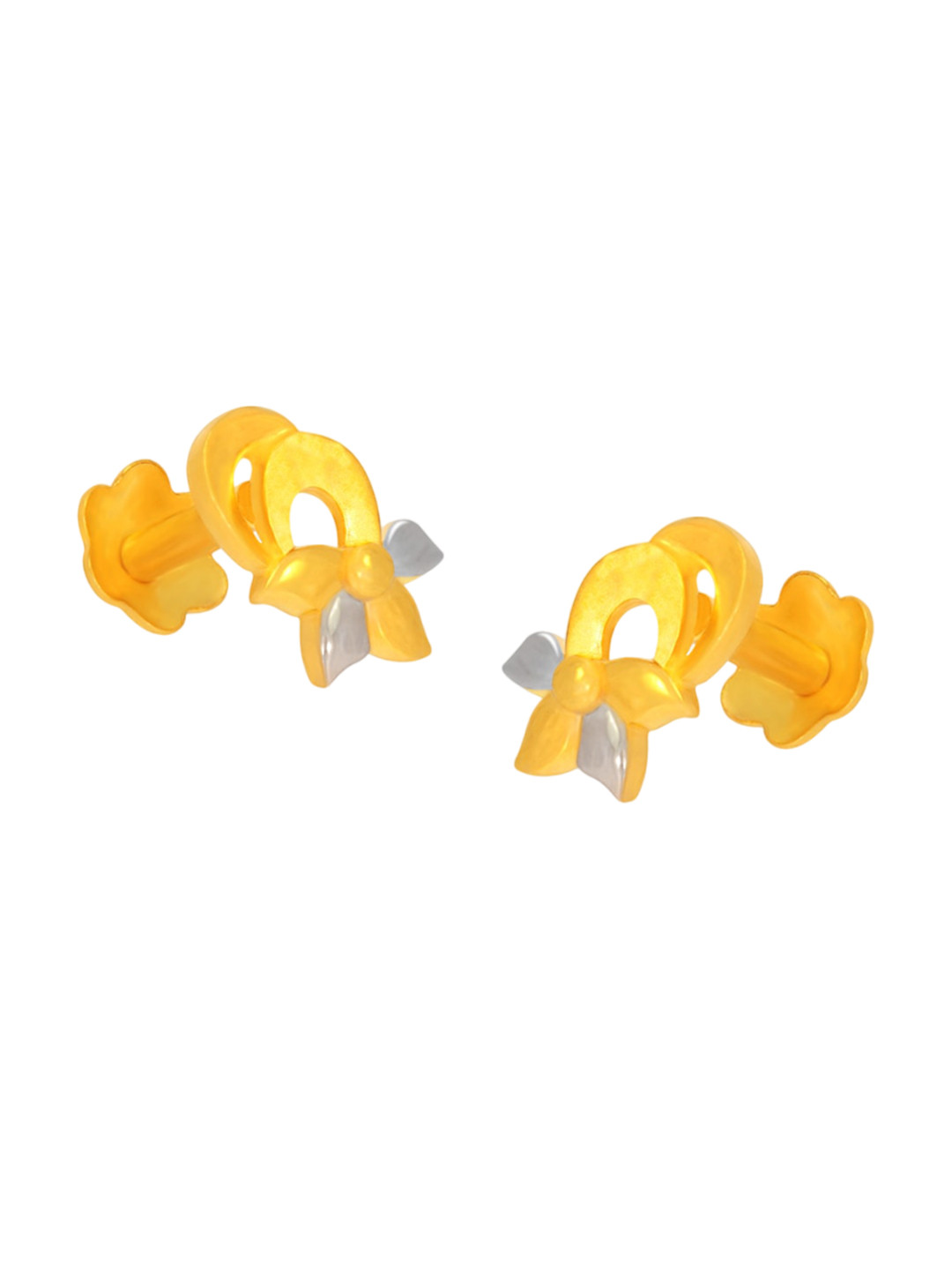 BHIMA 22K Hallmark 916 Purity Yellow Gold Molding Flower Stud