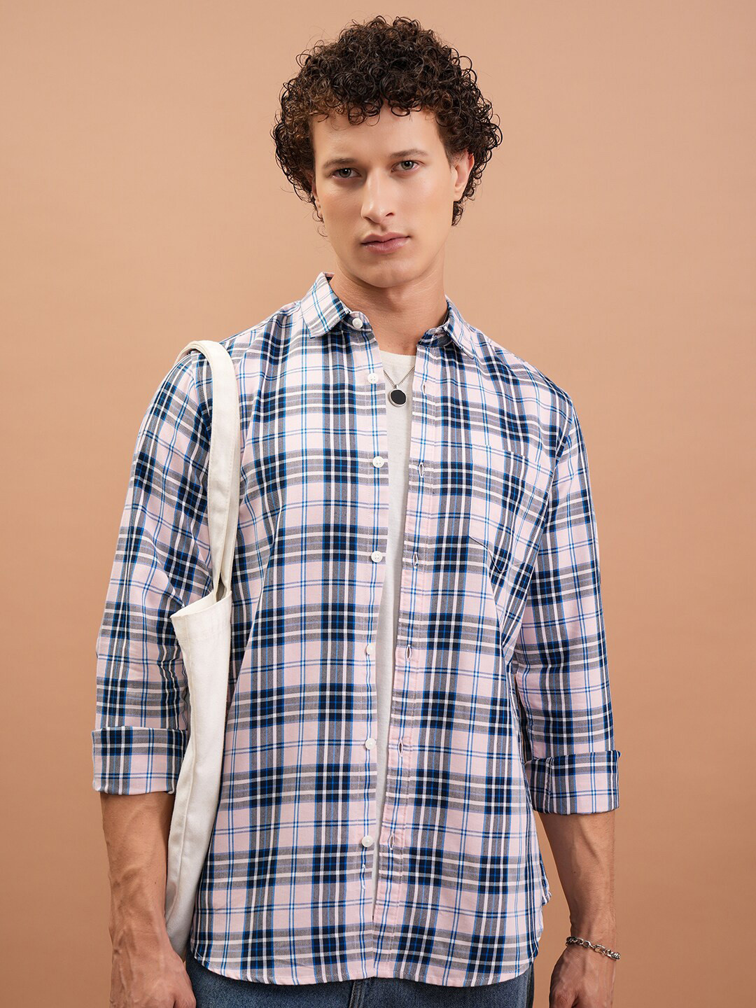 Highlander Men Slim Fit Checked Shirt