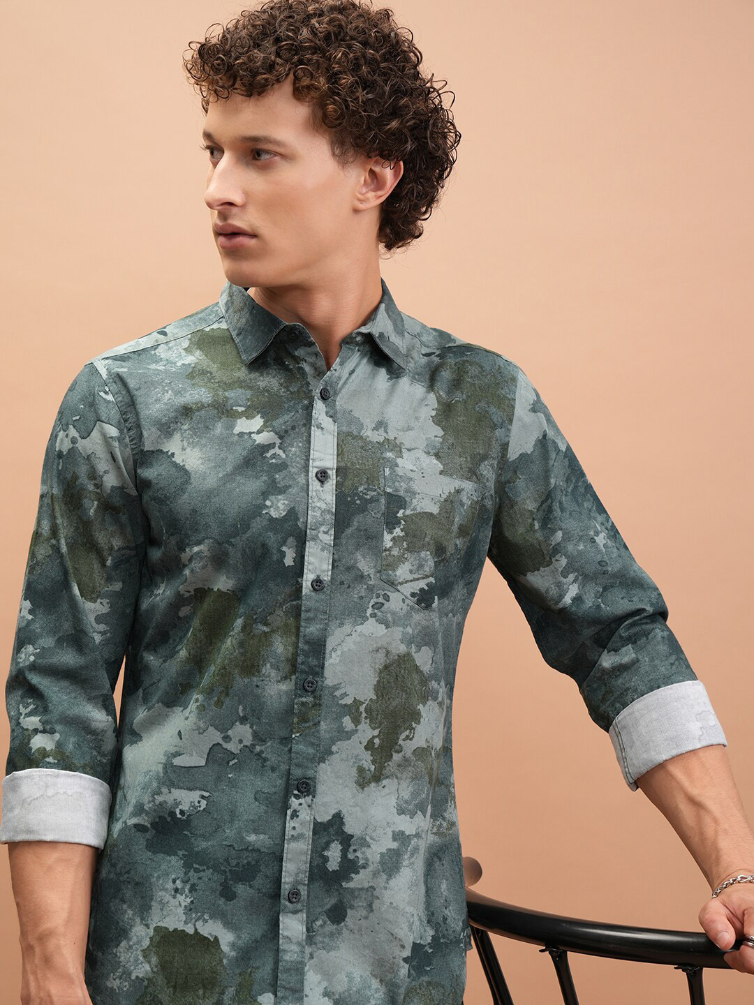 HIGHLANDER All Over Printed Slim Fit Shirt
