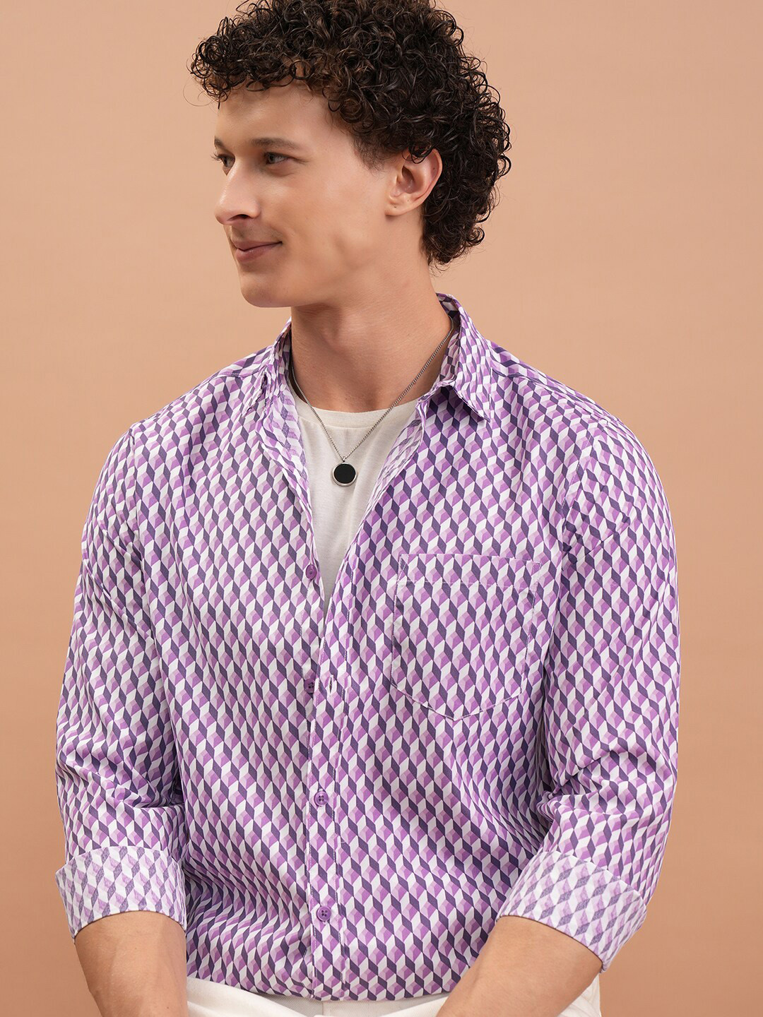 HIGHLANDER All Over Printed Slim Fit Shirt
